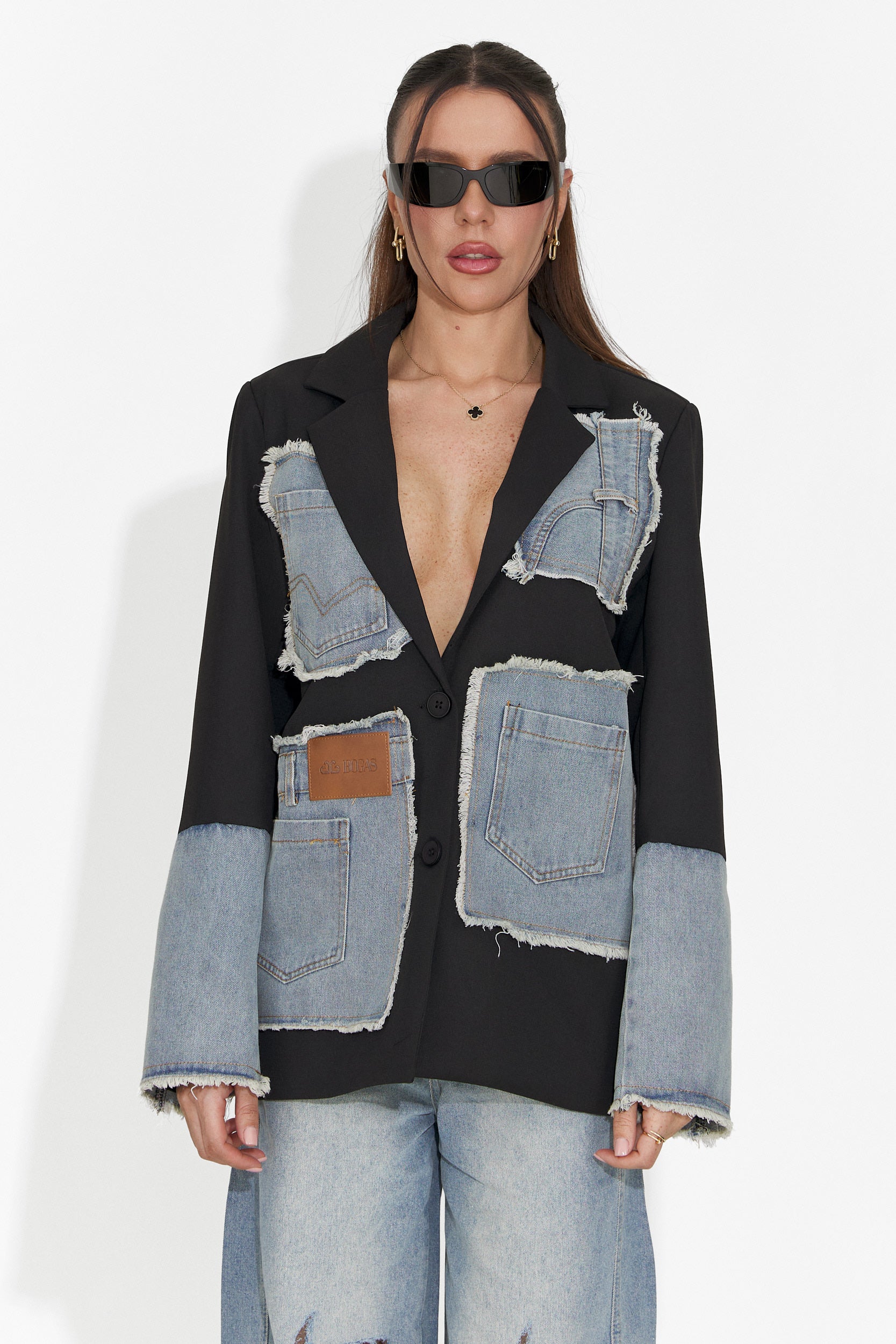 Elegante blazer nero da donna Rafaelia Bogas