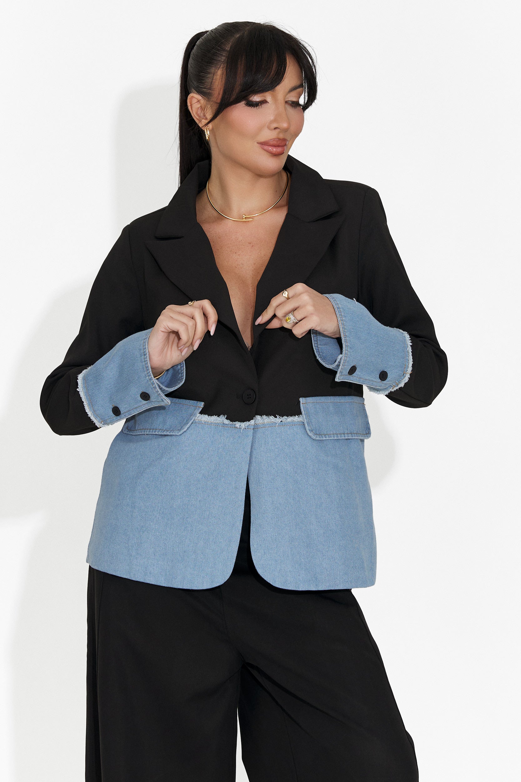 Elegante blazer nero da donna Samiria Bogas