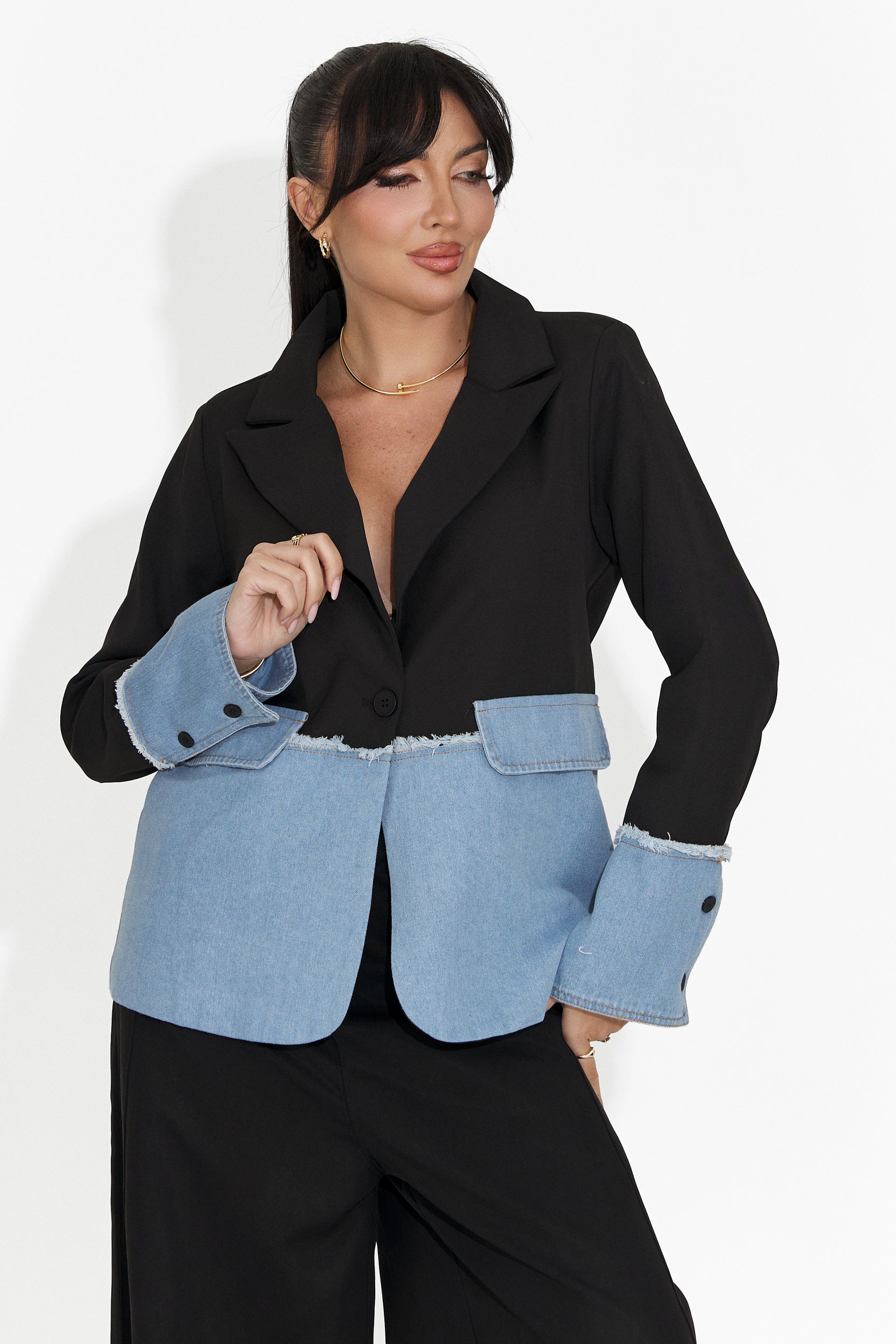 Elegante blazer nero da donna Samiria Bogas