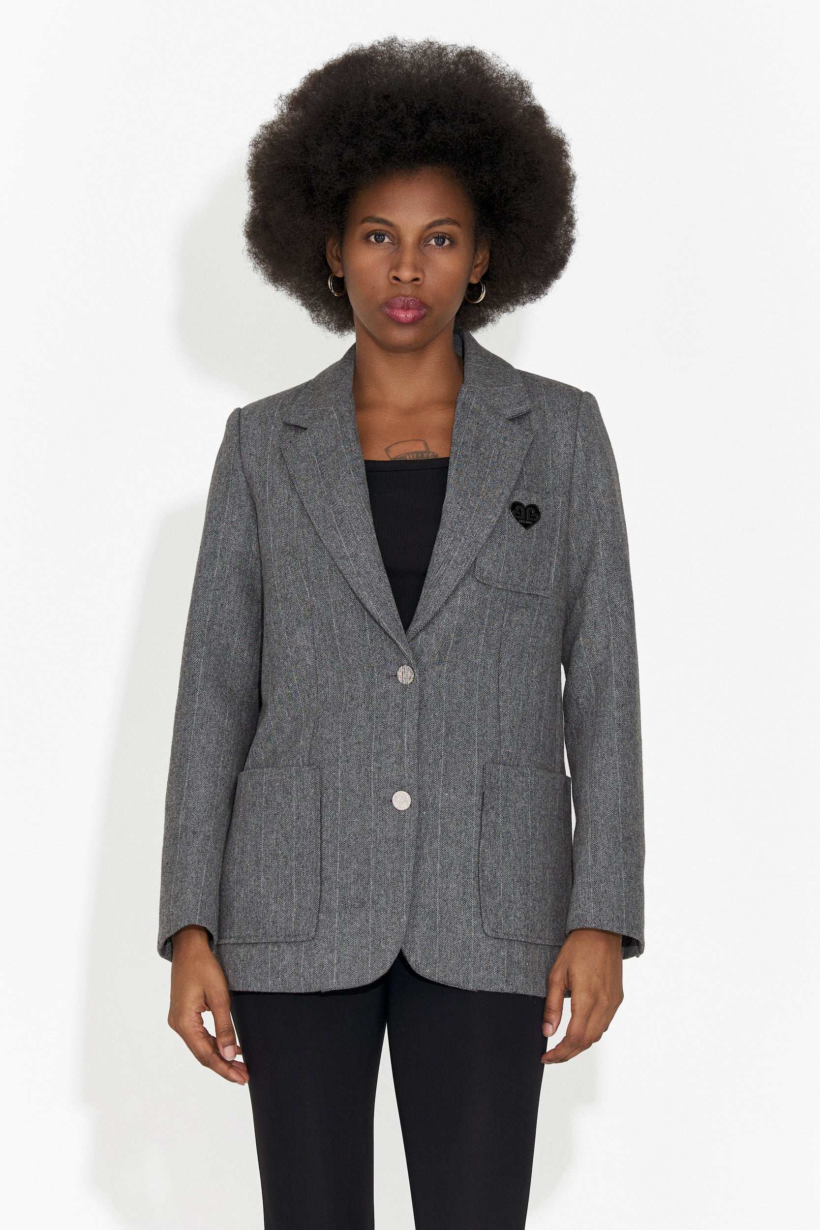 Elegante giacca di lana grigia Andela Bogas