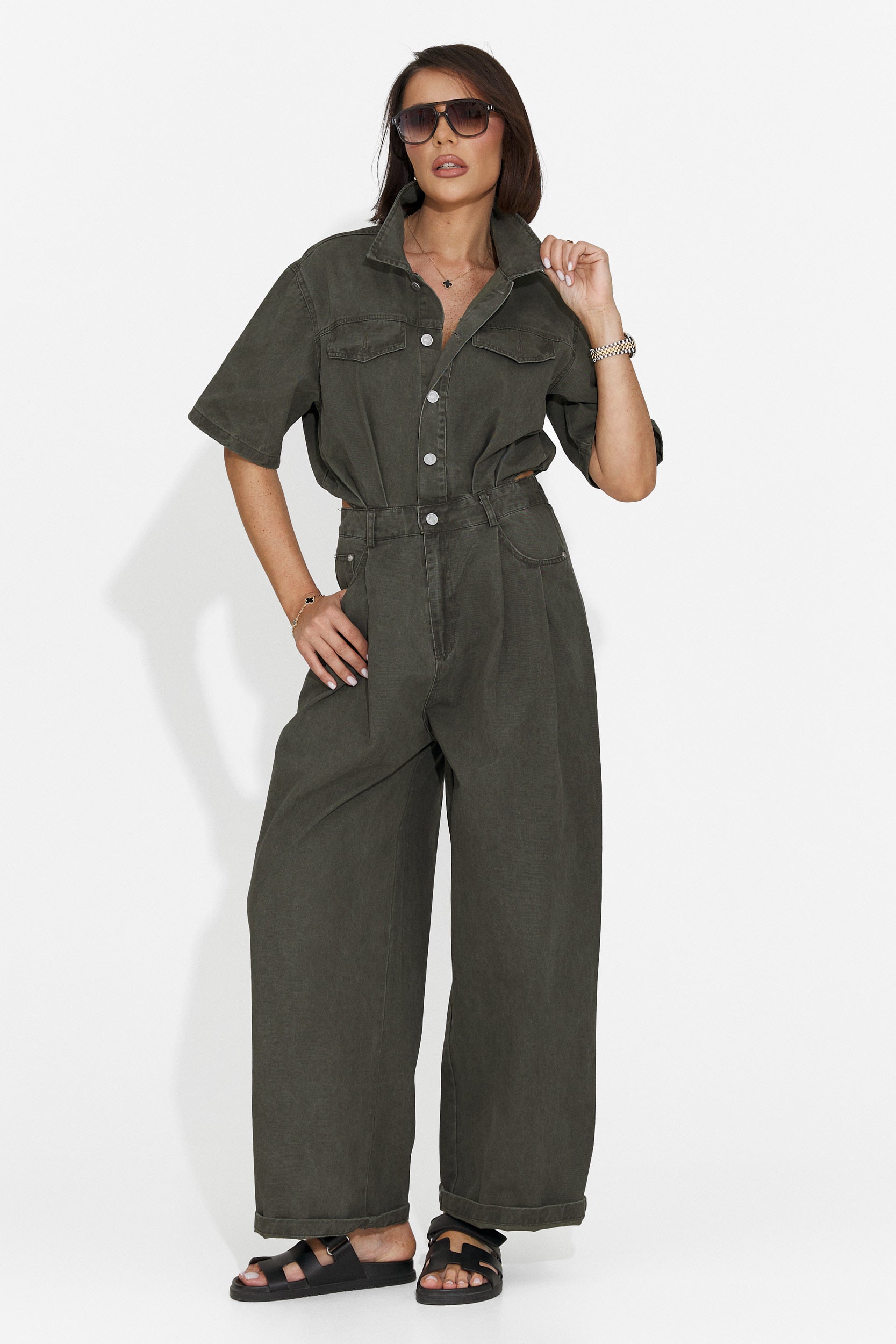 Ayeria Bogas Tuta Casual da Donna in Khaki