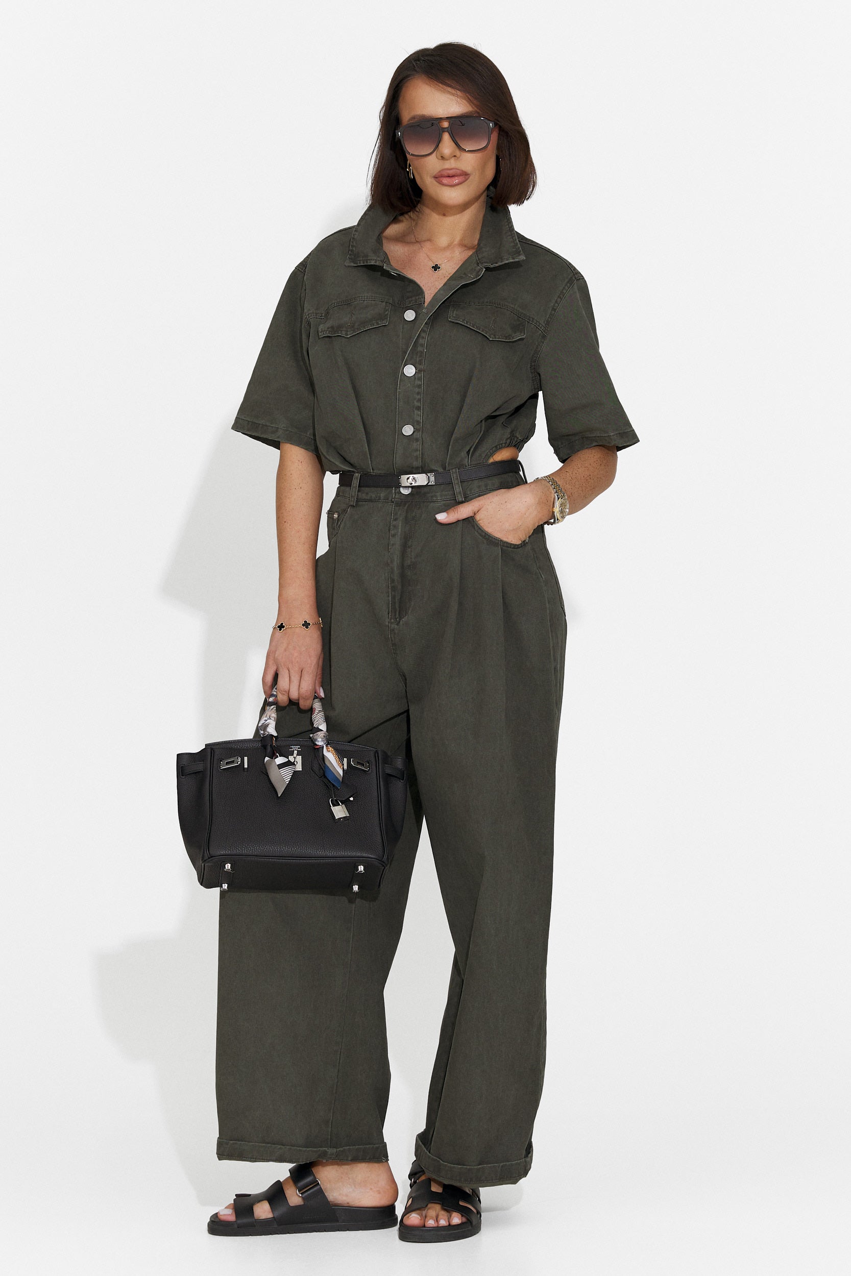 Ayeria Bogas Tuta Casual da Donna in Khaki