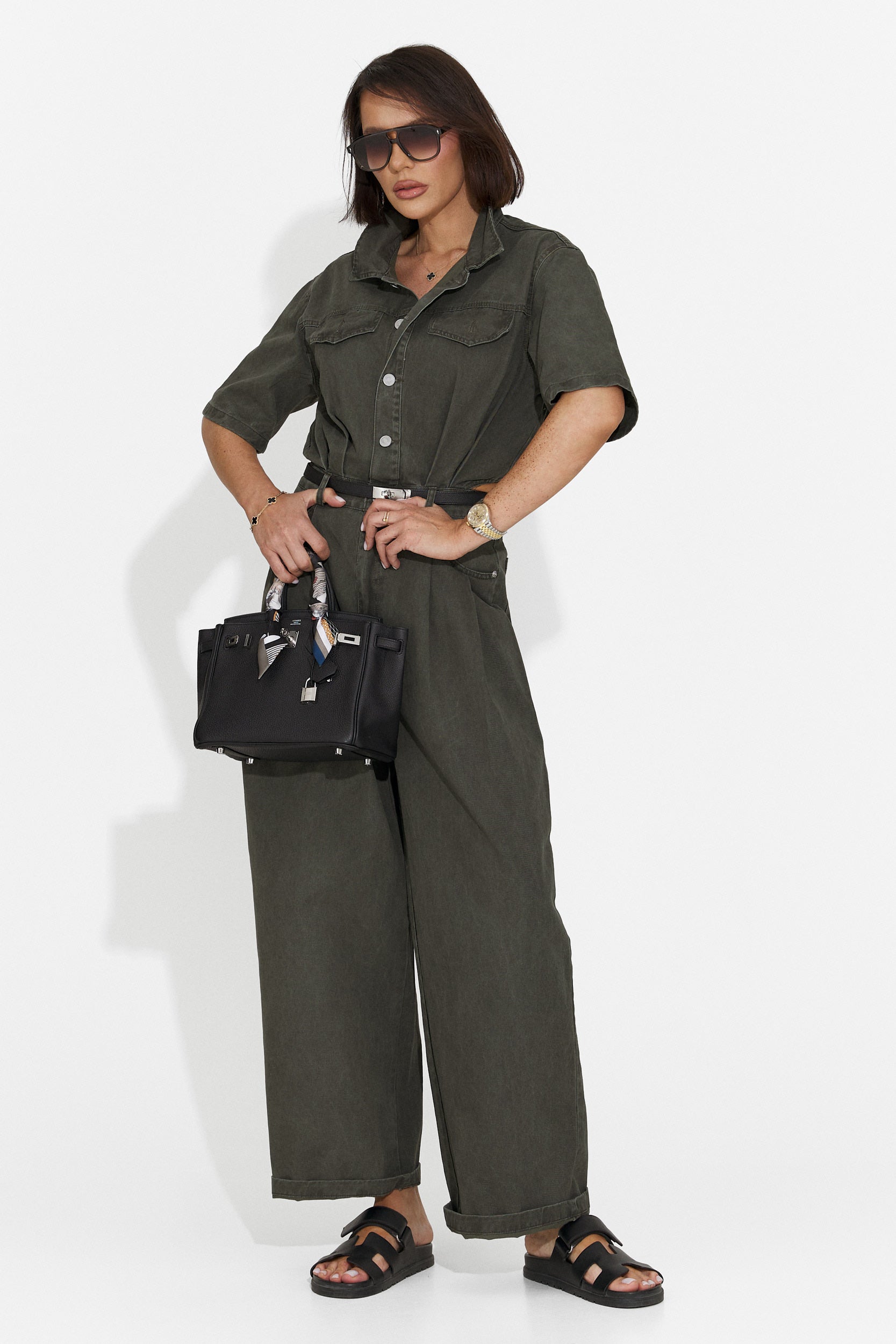 Ayeria Bogas Tuta Casual da Donna in Khaki