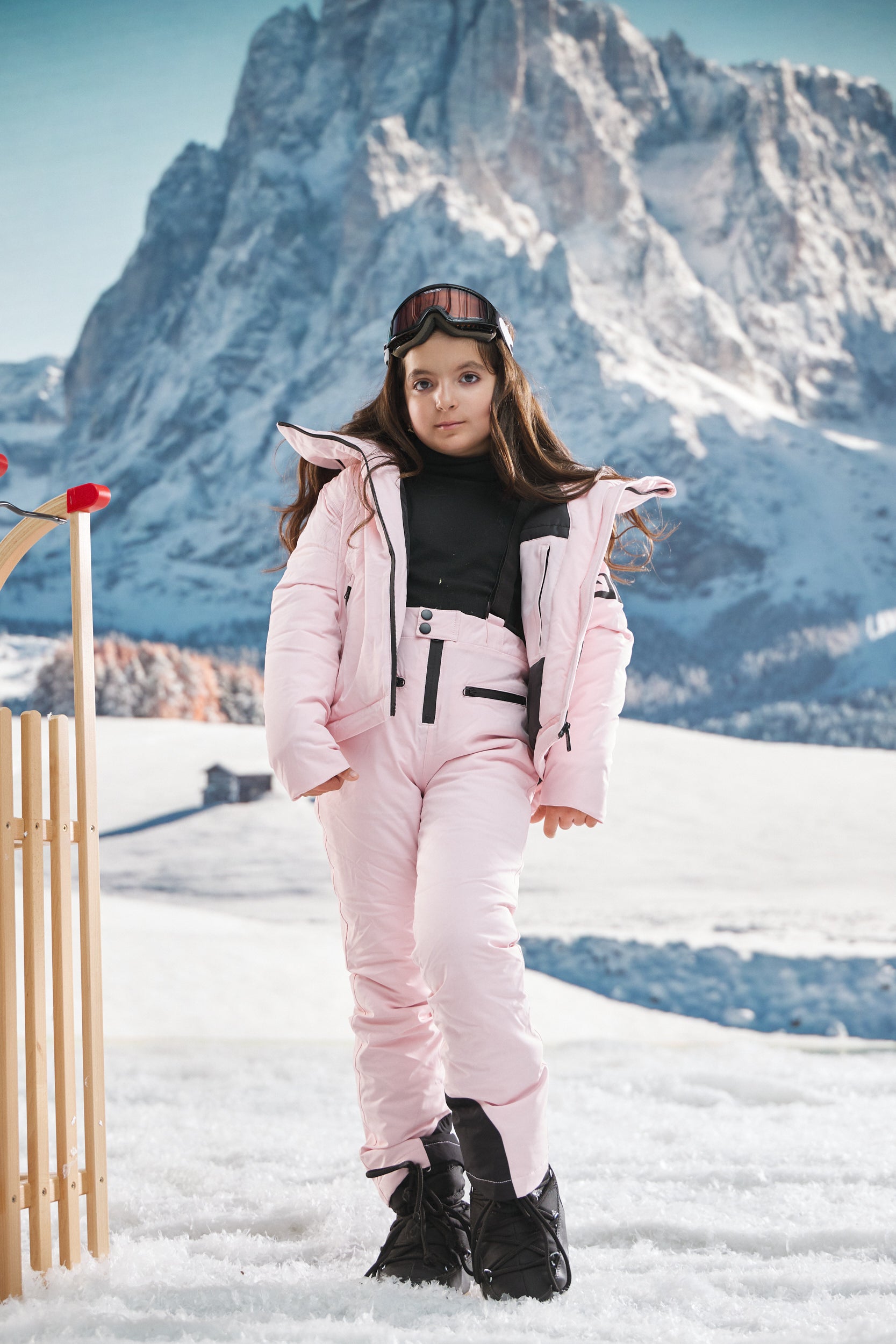 Tuta da sci rosa Abenia Bogas per bambini