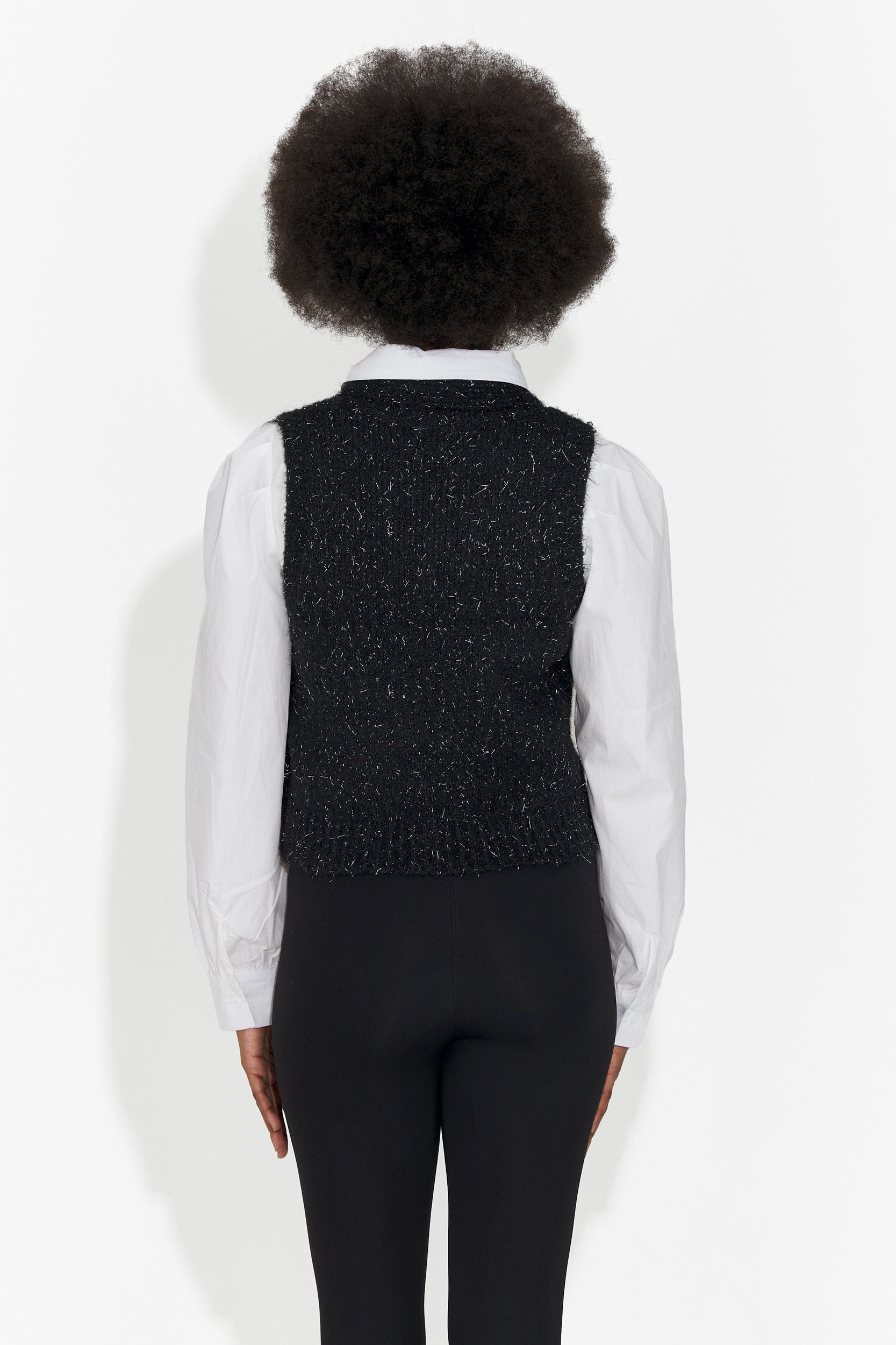 Set 3 pezzi camicia + gilet + cravatta nera Izaura Bogas