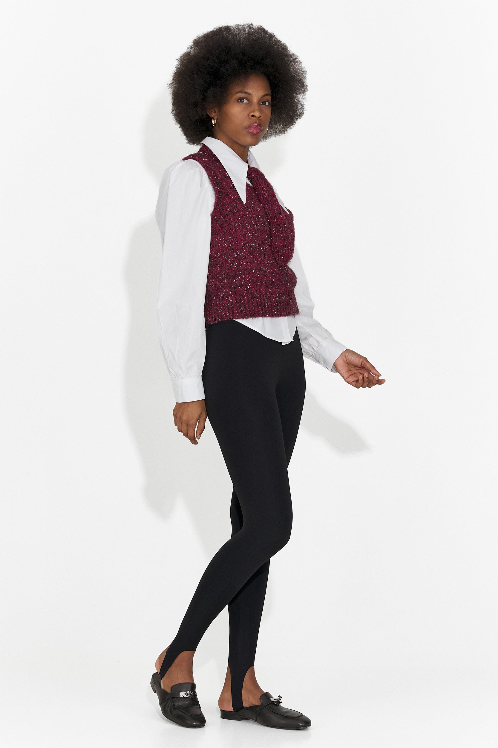 Set di 3 pezzi camicia + gilet + cravatta bordeaux Izaura Bogas