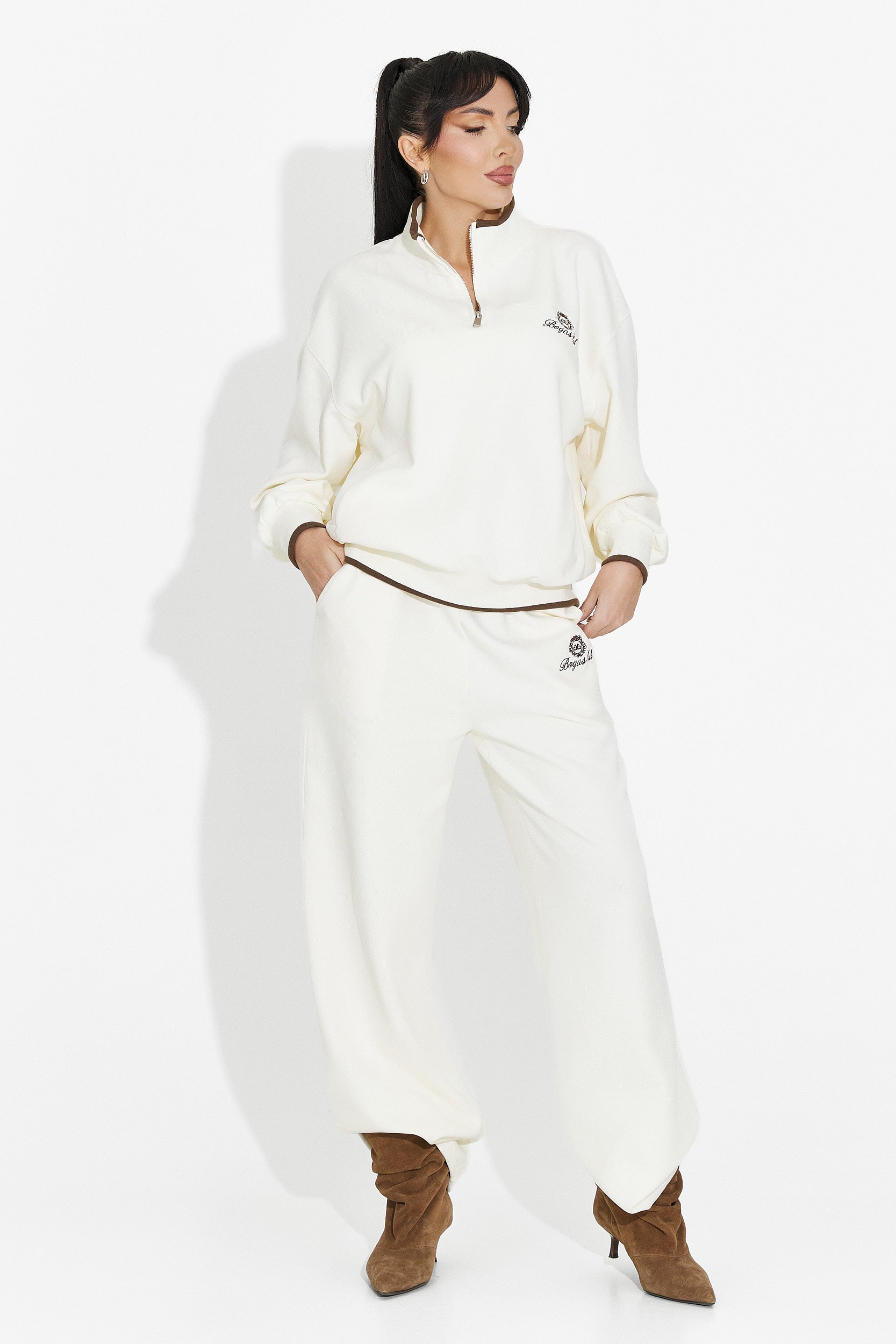 Vilma Bogas Casual Beige Allenamento da Donna
