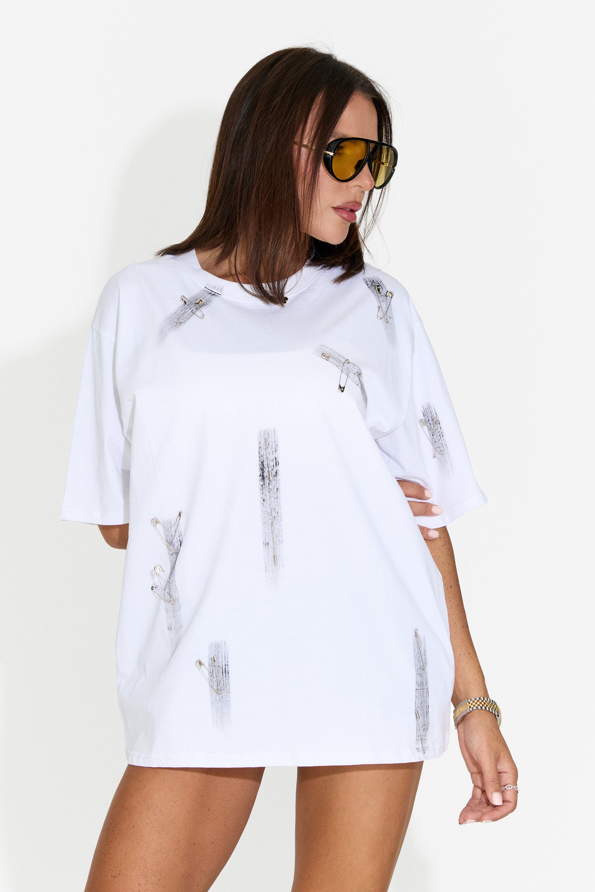 T-shirt da donna casual bianca Chanels Bogas
