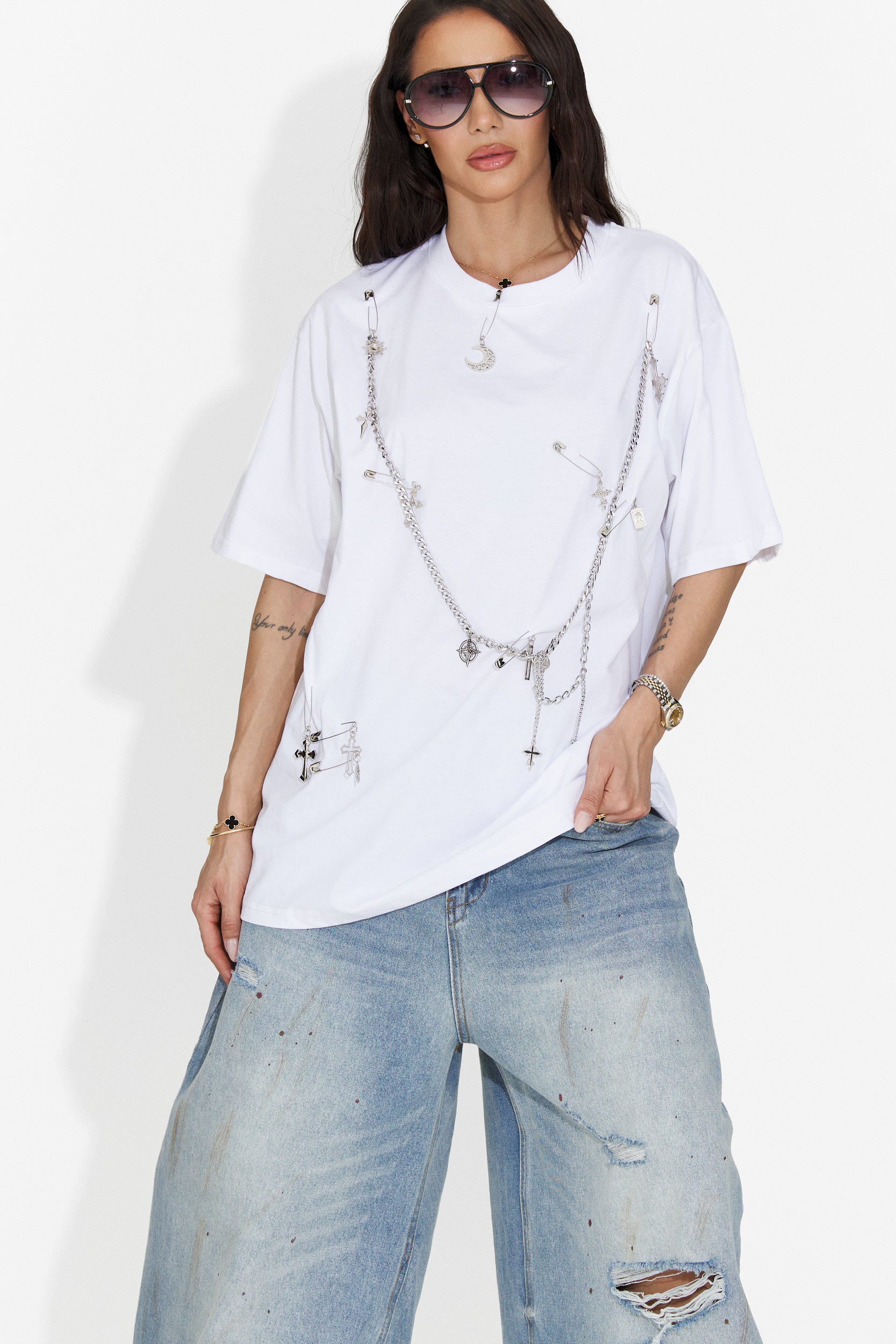 Kohleria Bogas T-shirt Casual Bianca da Donna