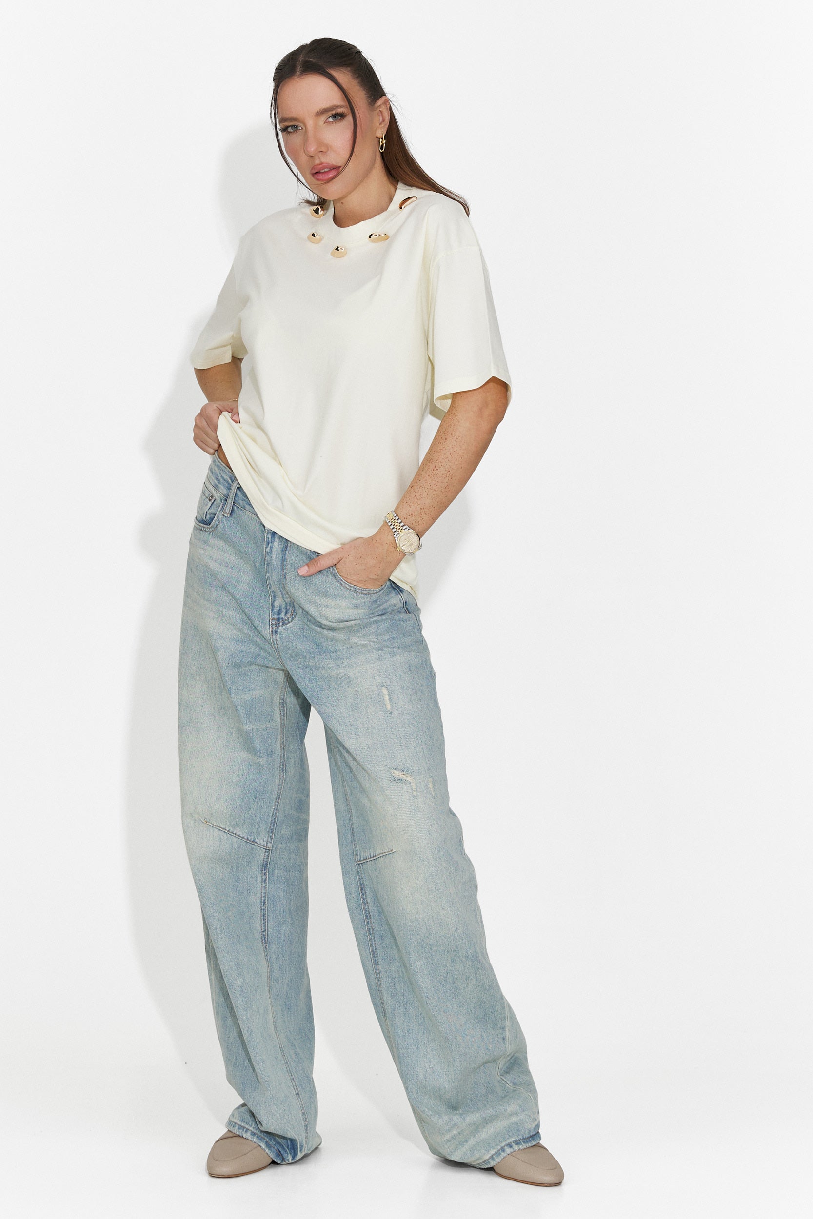 Cristelia Bogas T-Shirt Casual Gialla per Donne