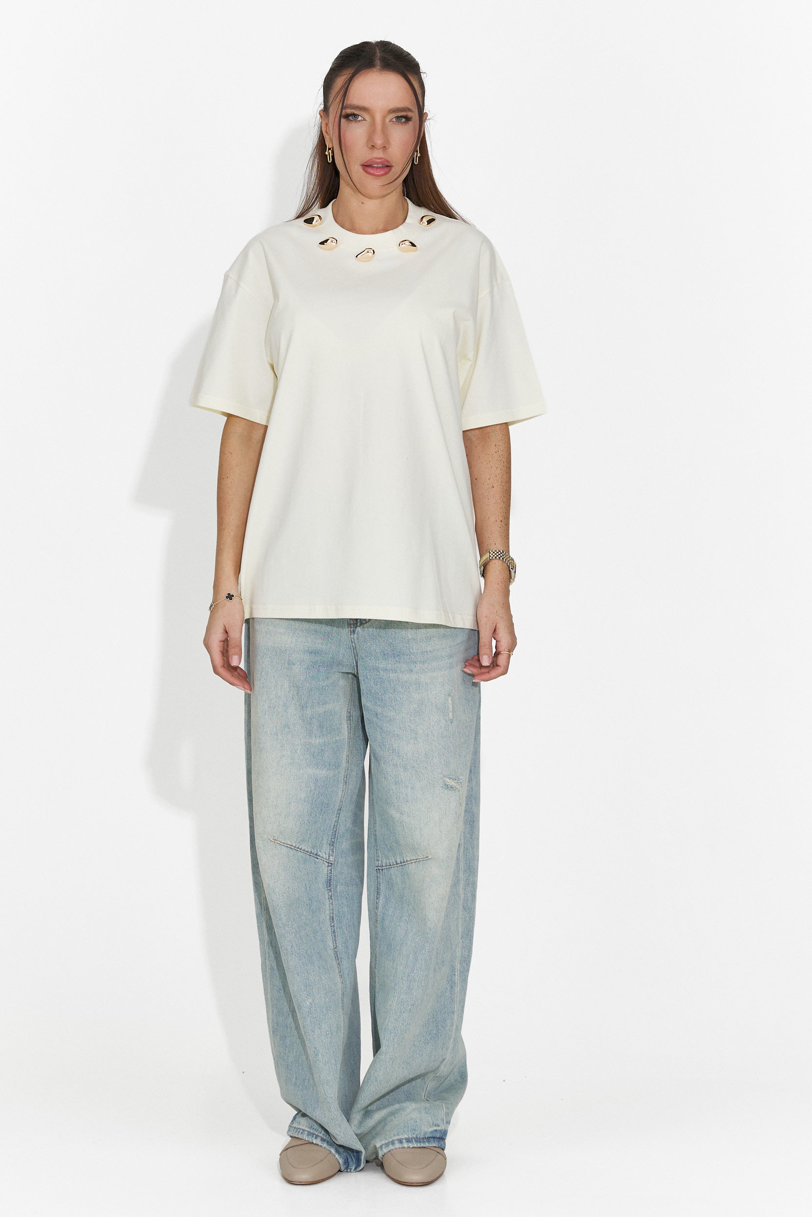 Cristelia Bogas T-Shirt Casual Gialla per Donne