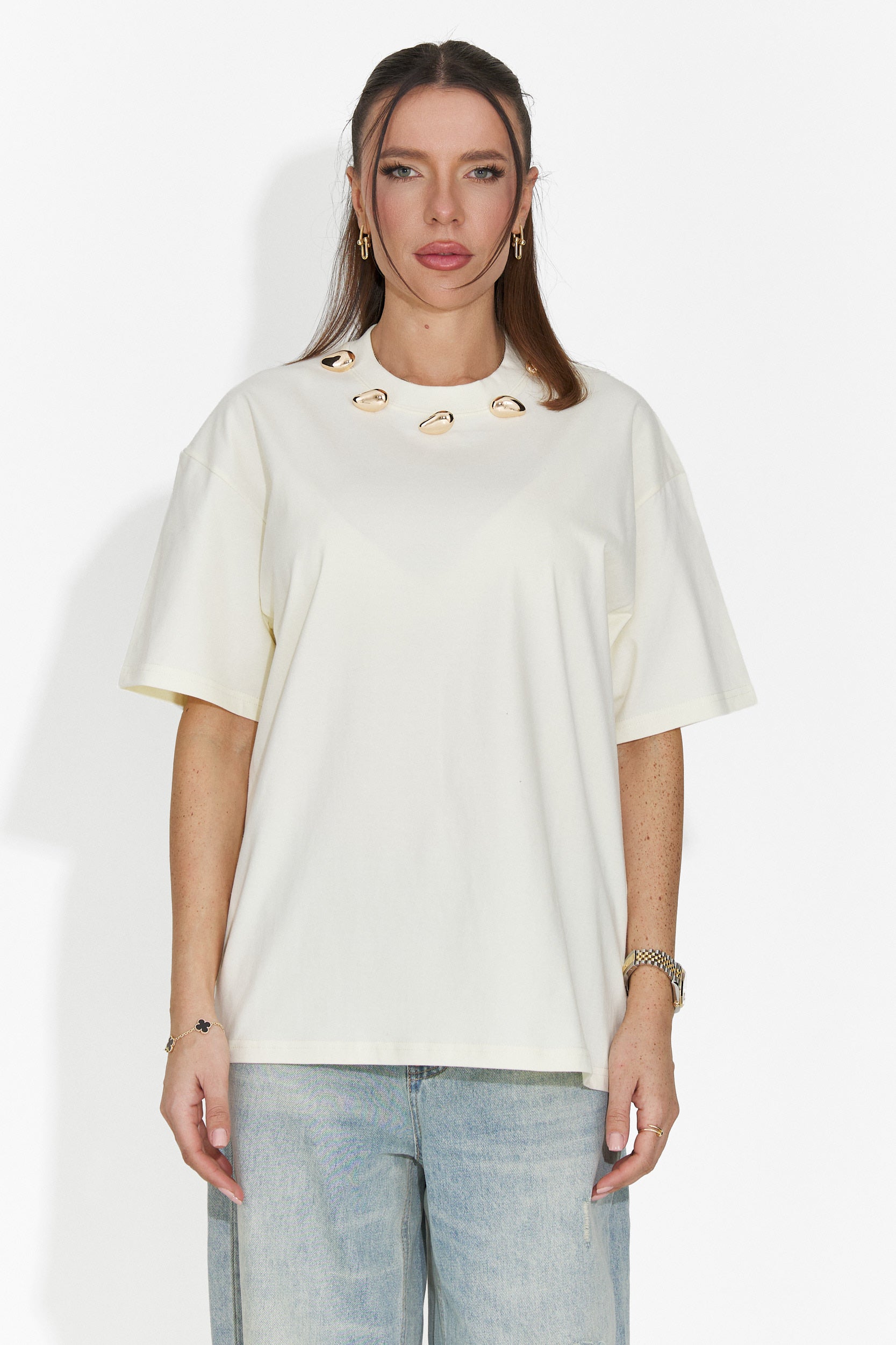 Cristelia Bogas T-Shirt Casual Gialla per Donne