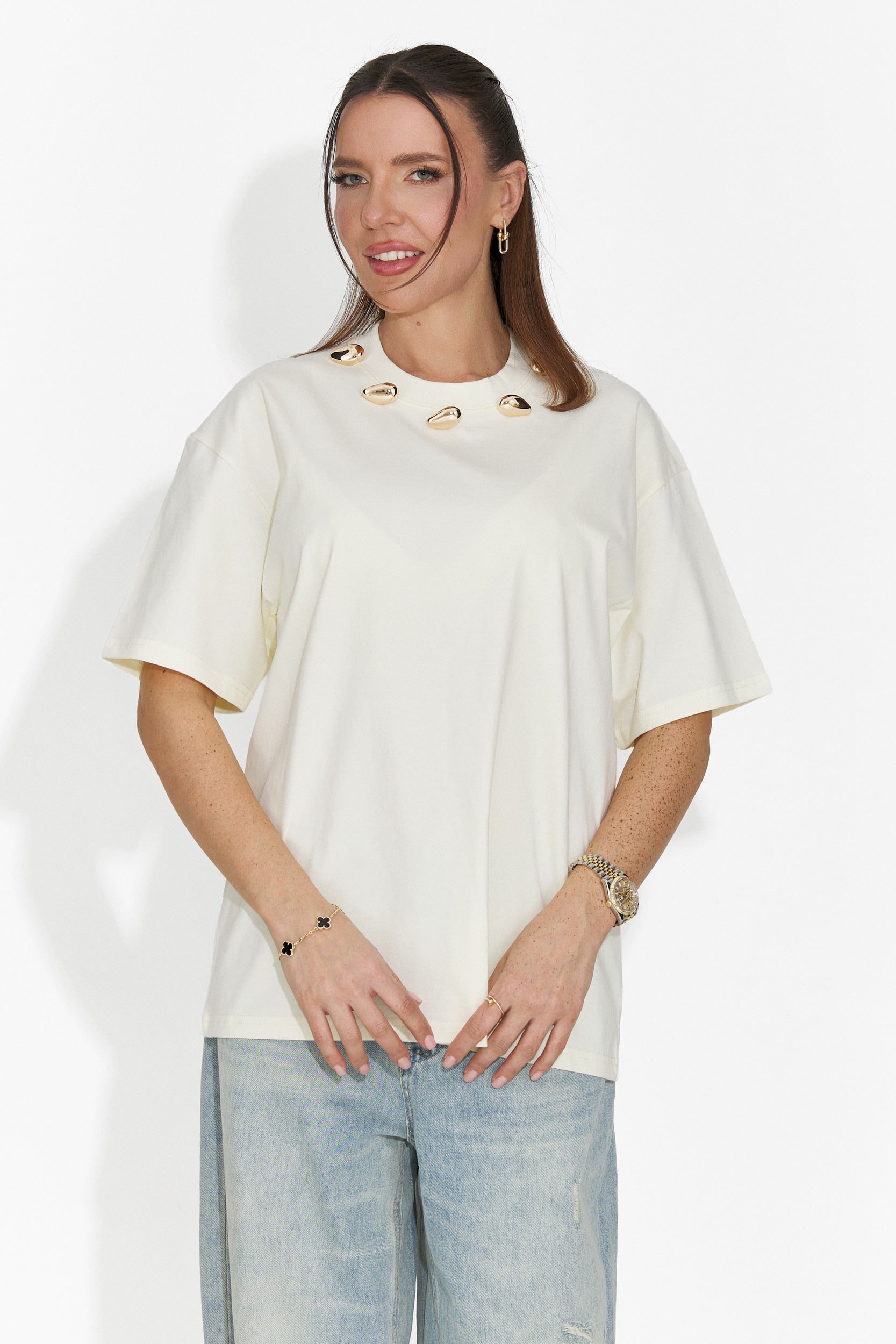 Cristelia Bogas T-Shirt Casual Gialla per Donne