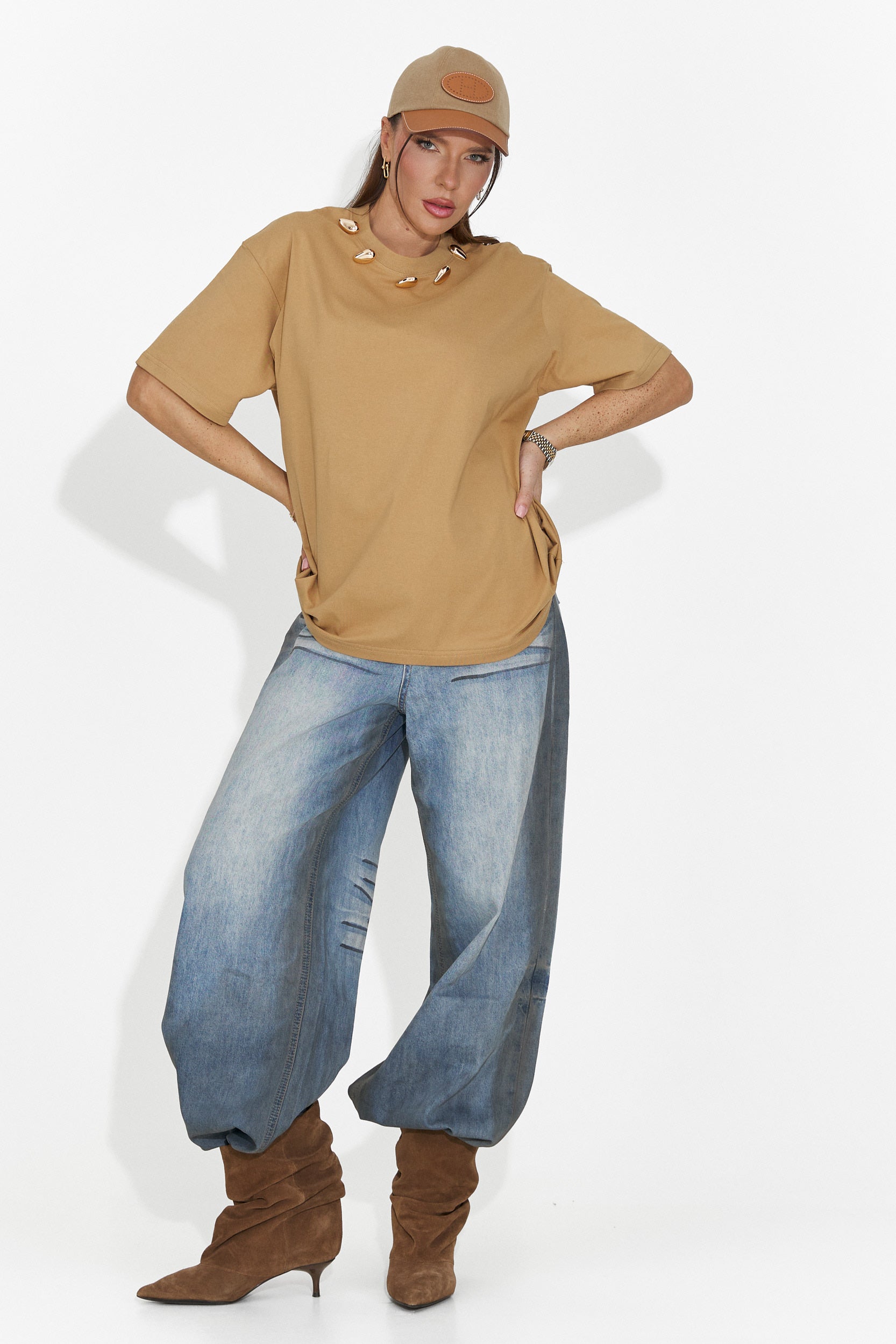 Cristelia Bogas T-Shirt Casual Marrone per Donne