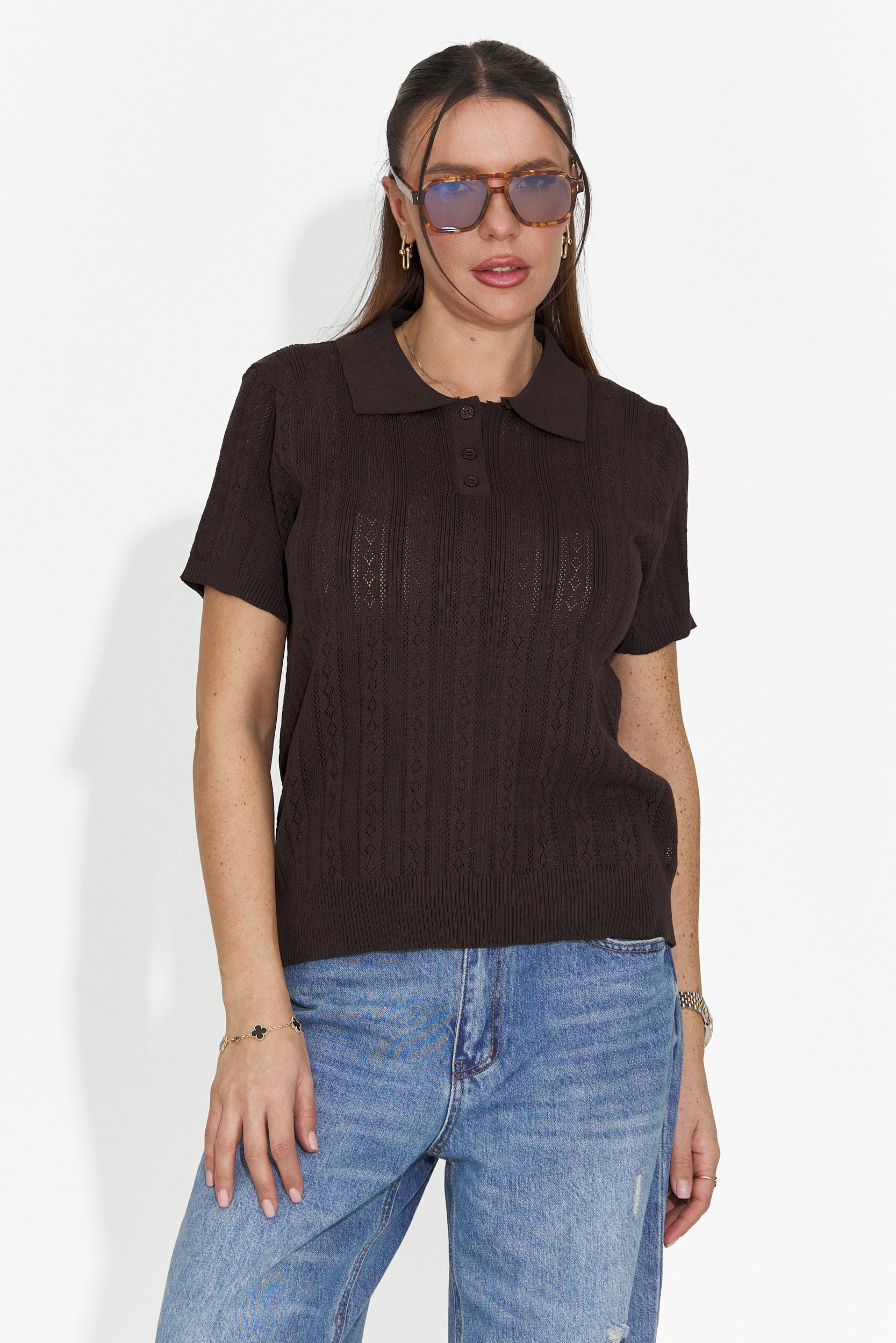Nerida Bogas T-shirt Casual Marrone da Donna