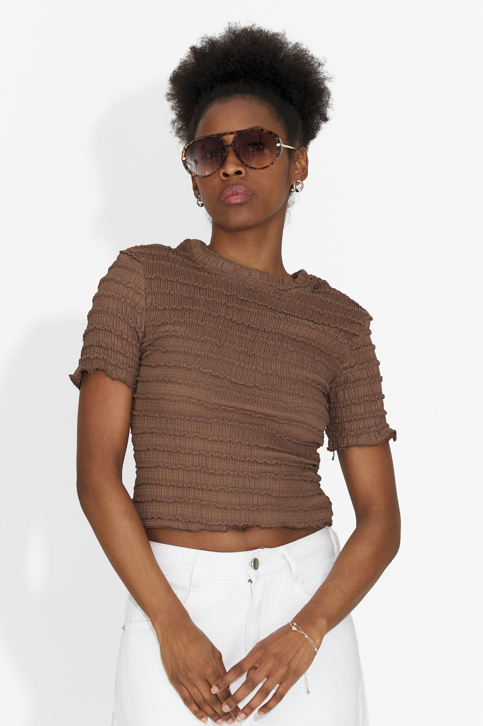 Versala Bogas T-Shirt Casual Marrone per Donne