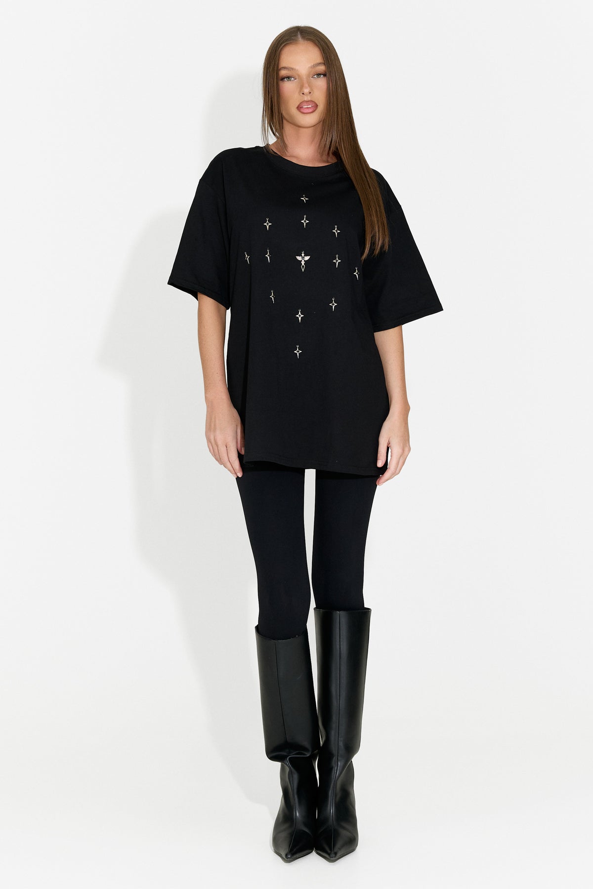 T-shirt da donna casual nera Analysis Bogas