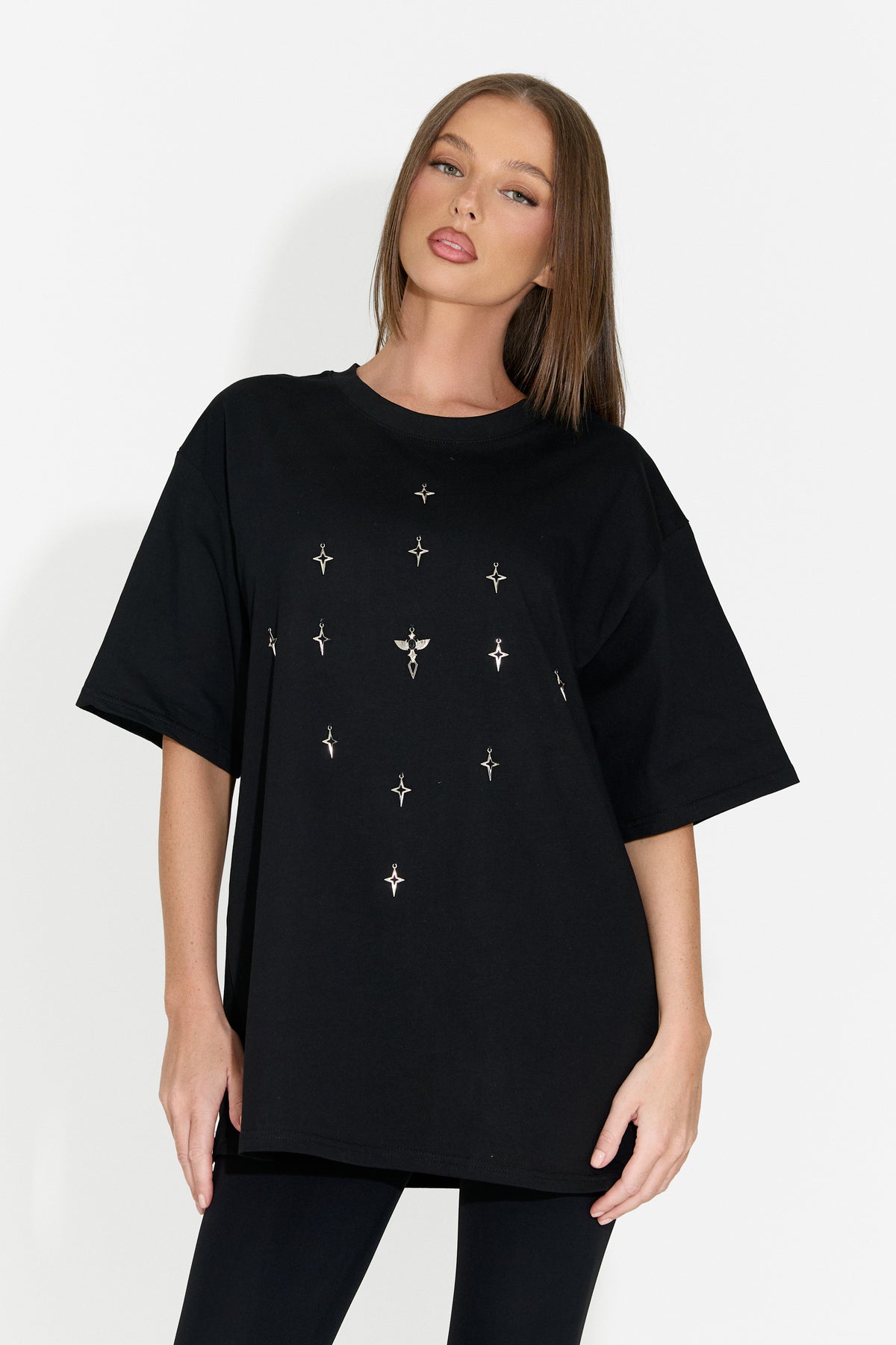 T-shirt da donna casual nera Analysis Bogas