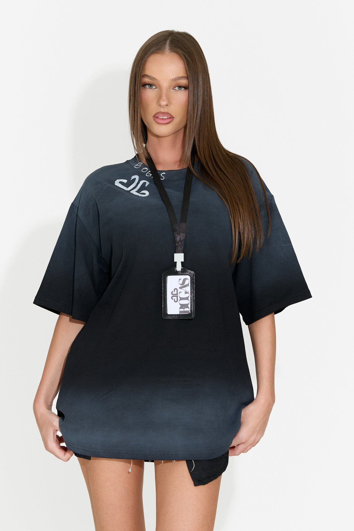T-shirt da donna casual nera Ordera Bogas