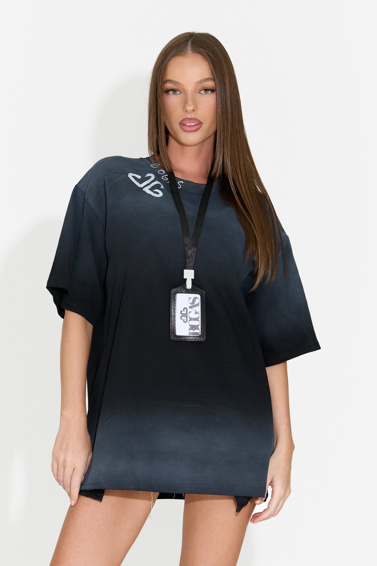 T-shirt da donna casual nera Ordera Bogas