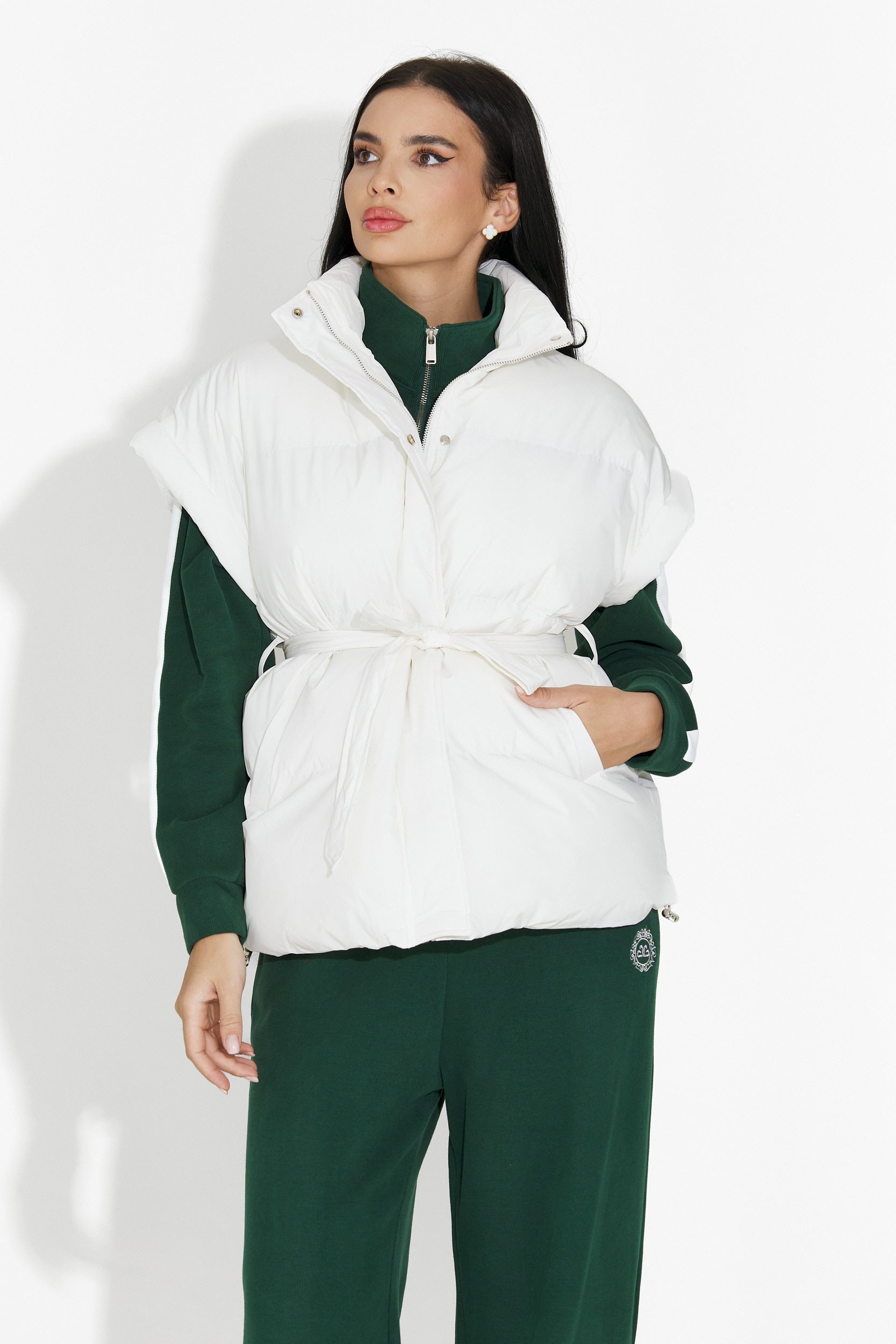 Gilet Bianco Casual da Donna Denoria Bogas