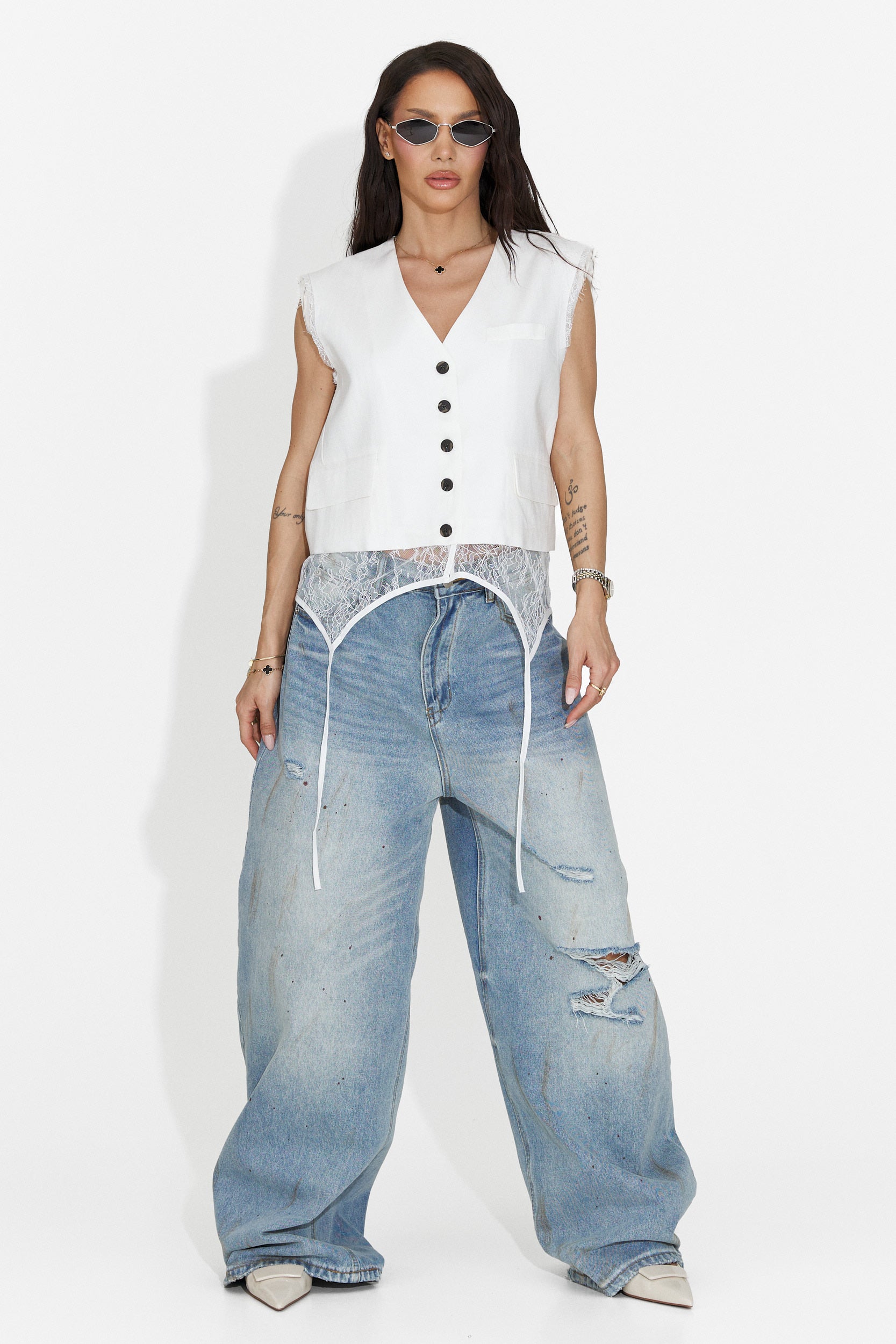 Elegante Gilet Bianco da Donna di Ophelia Bogas