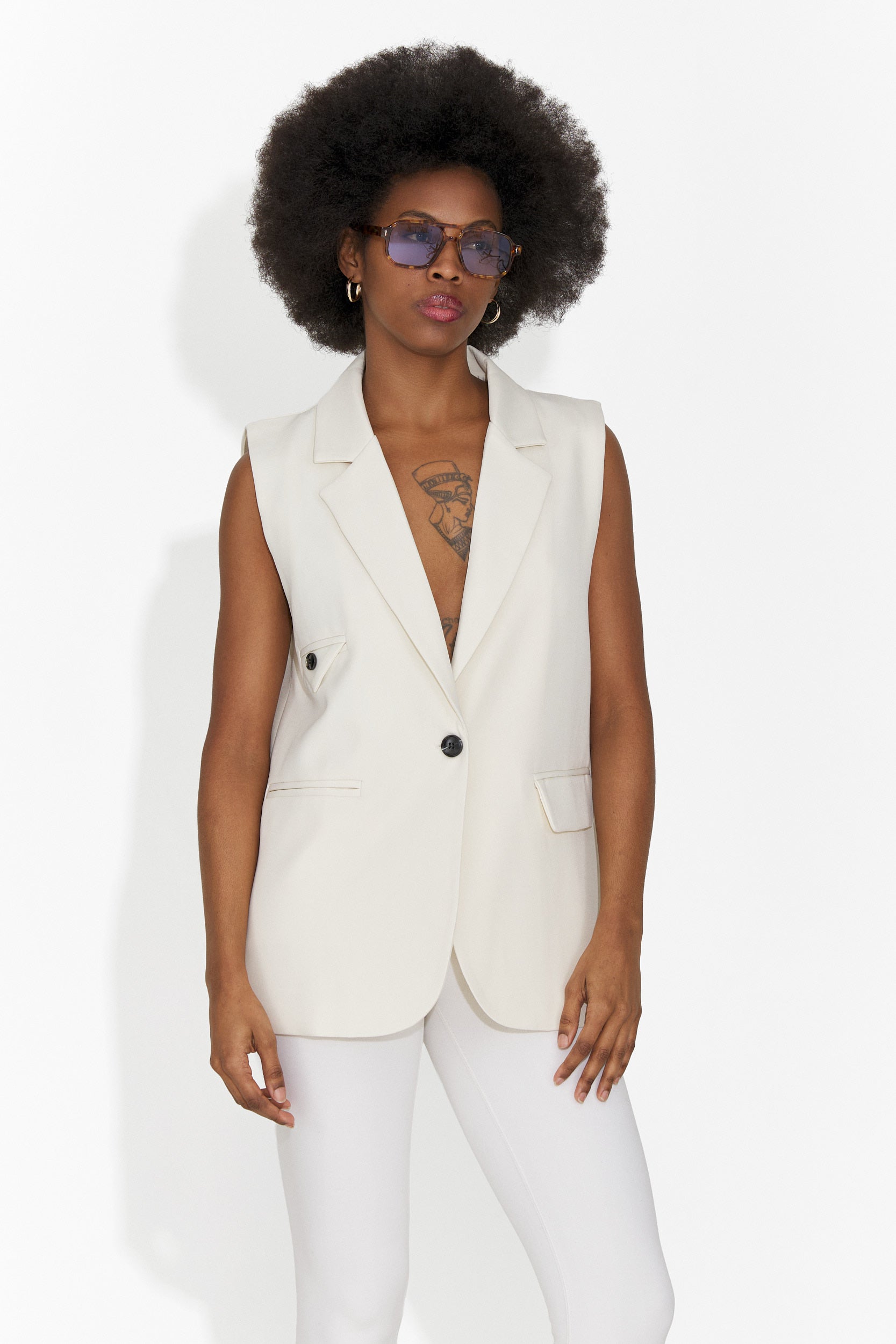 Elegante gilet da donna in crema Angila Bogas