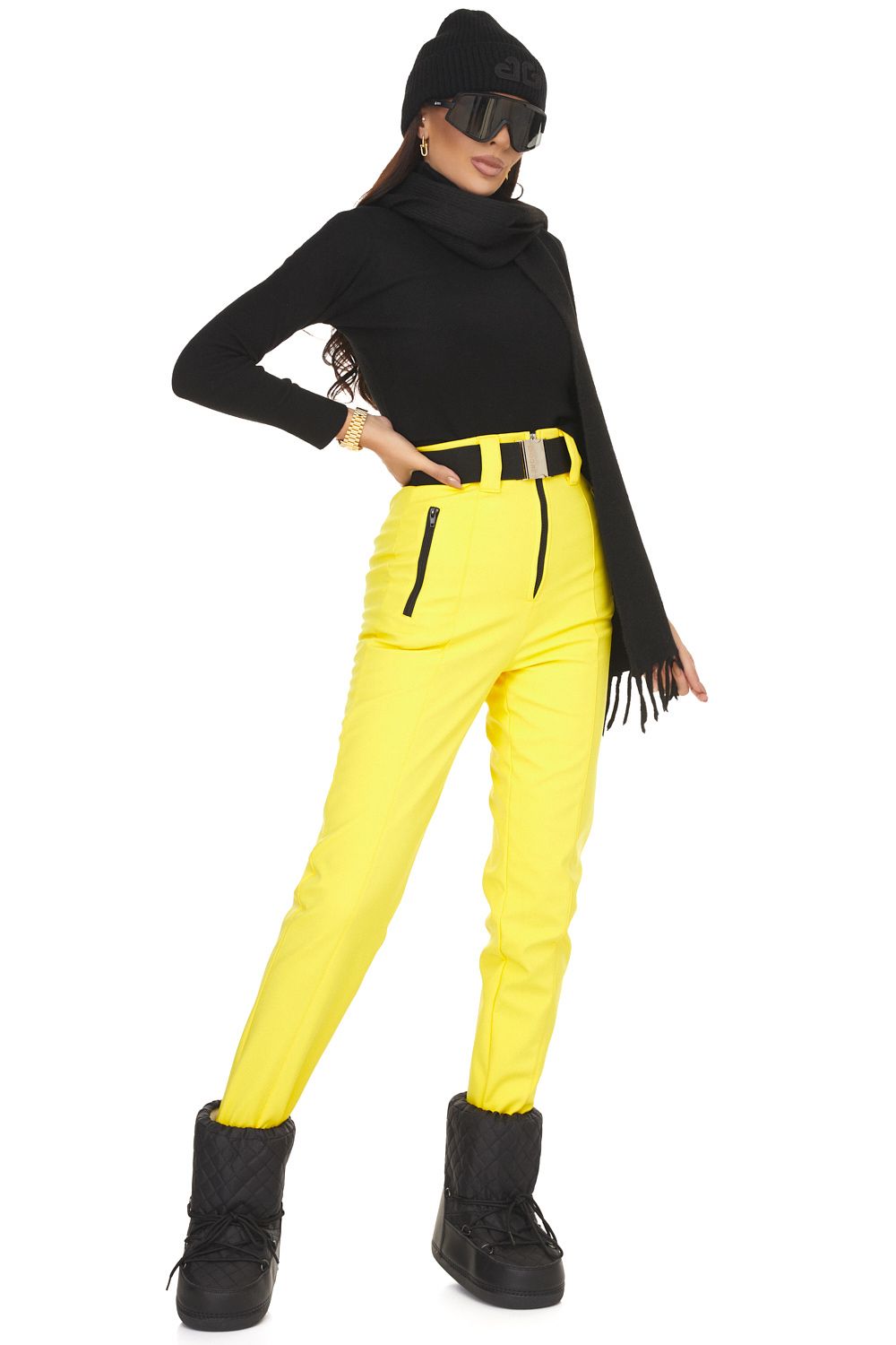 Pantaloni da sci gialli da donna Fabbri Bogas