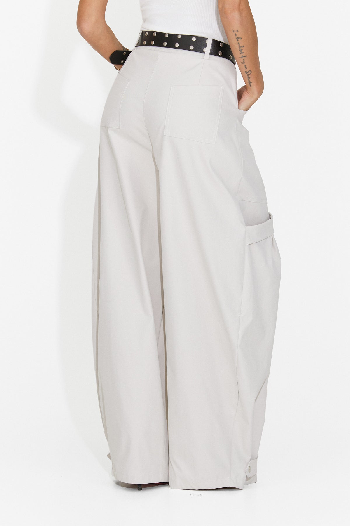 Pantaloni dama casual albi Orary Bogas