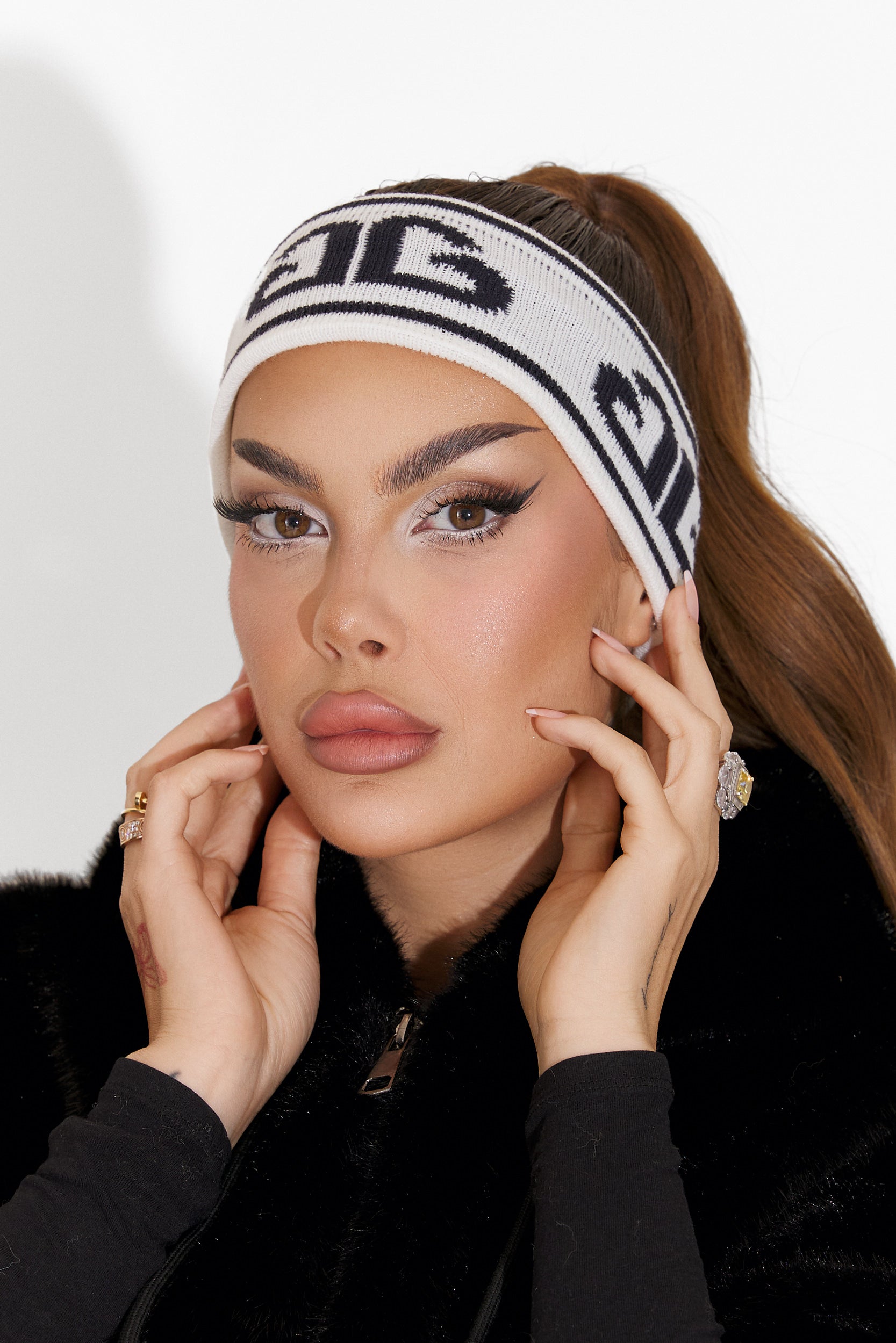 Fascia da donna casual bianco blu navy Kasra Bogas