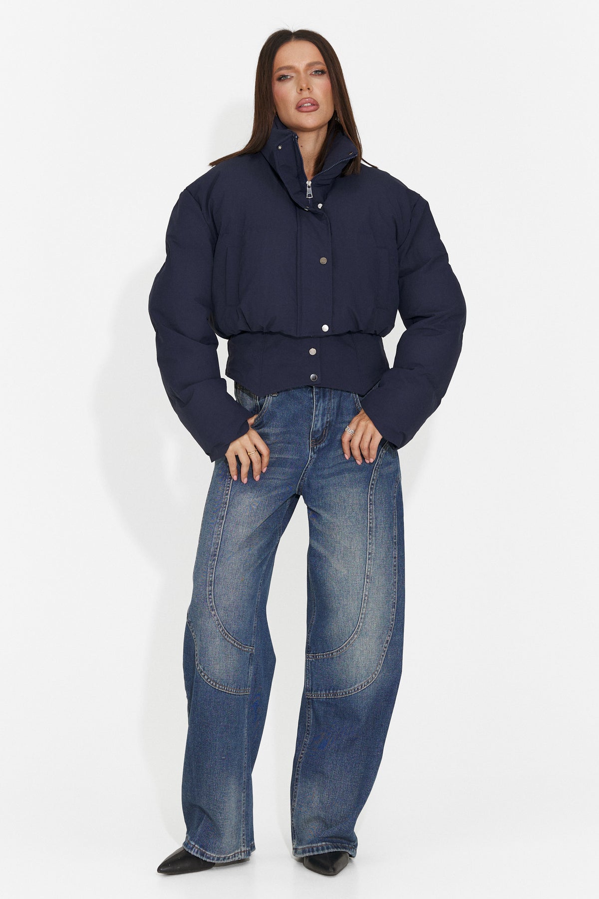 Blugi casual albastri Karomieza Bogas