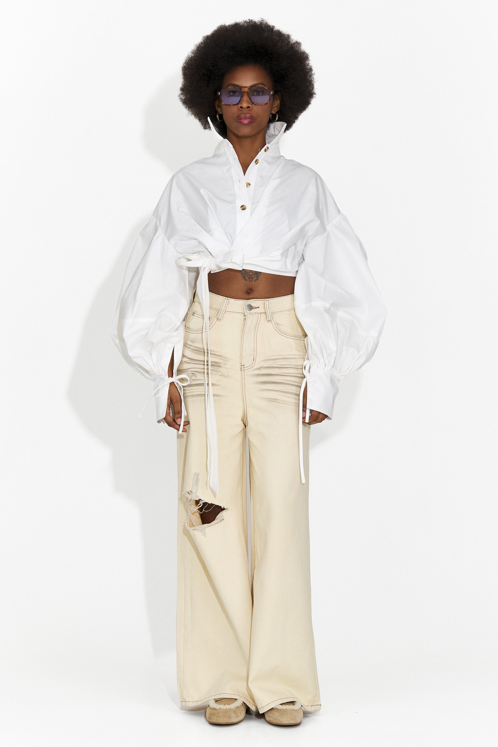 Jeans Beige Casual da Donna di Elania Bogas