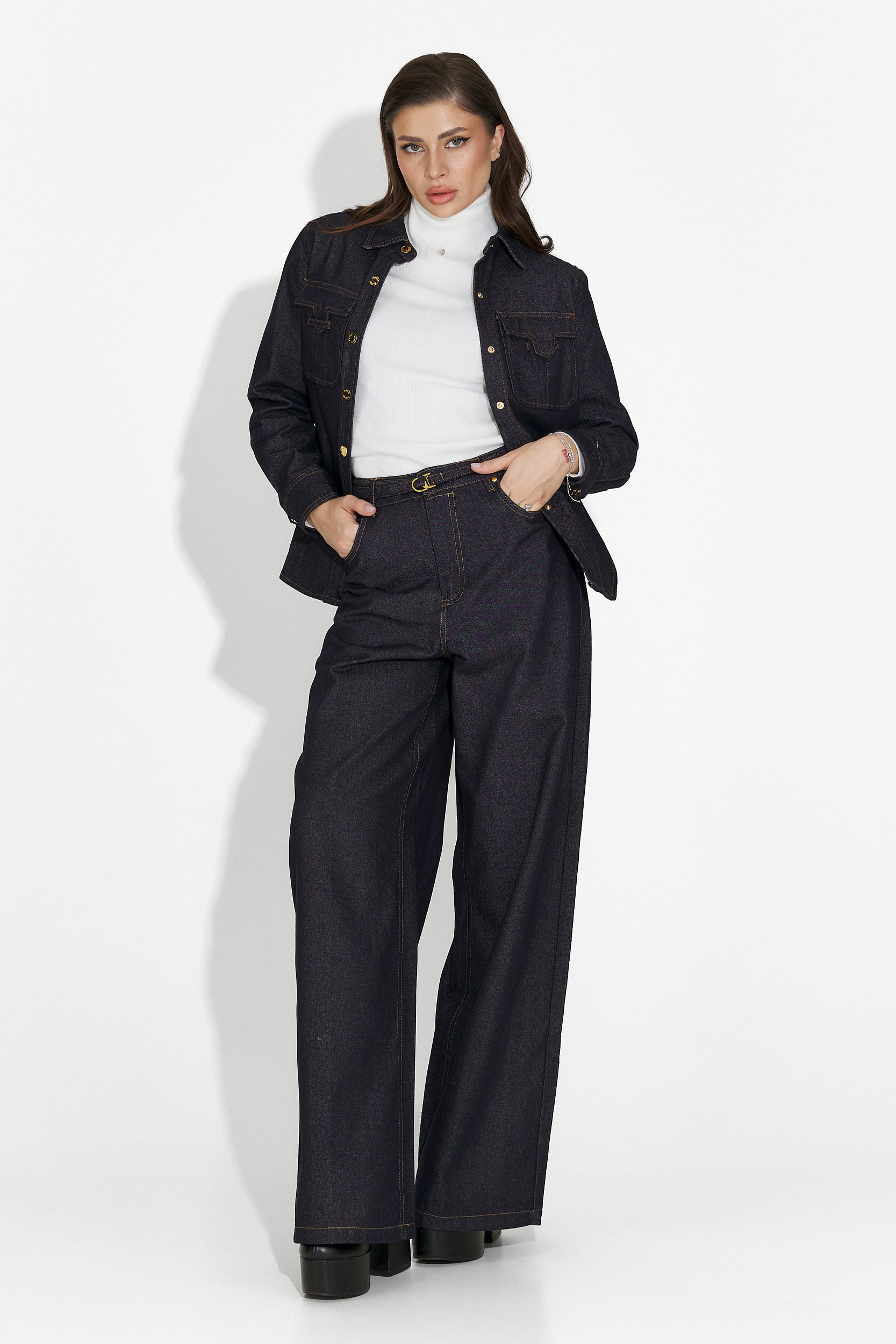 Jeans Casual Blu Navy da Donna di Flovira Bogas
