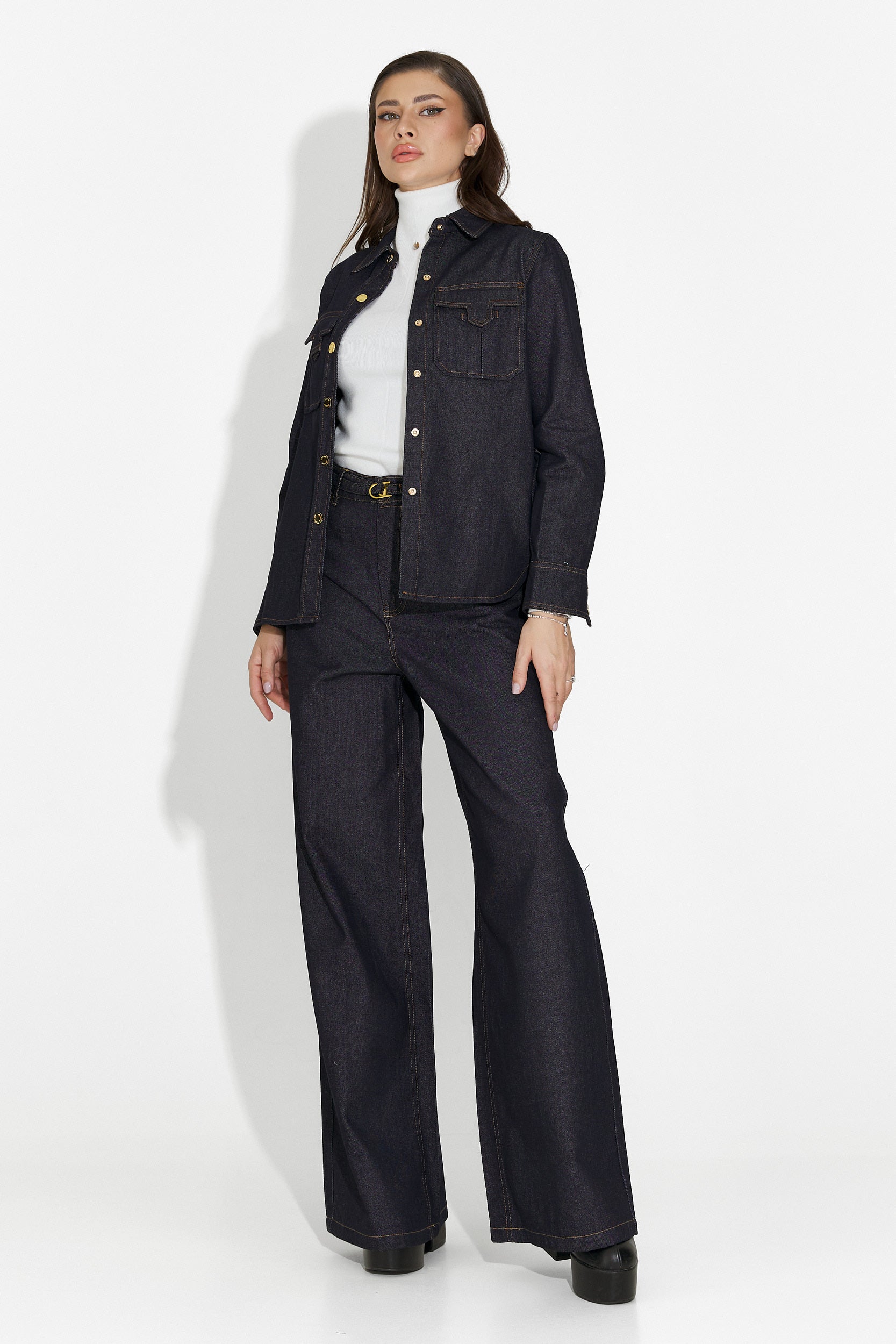 Jeans Casual Blu Navy da Donna di Flovira Bogas