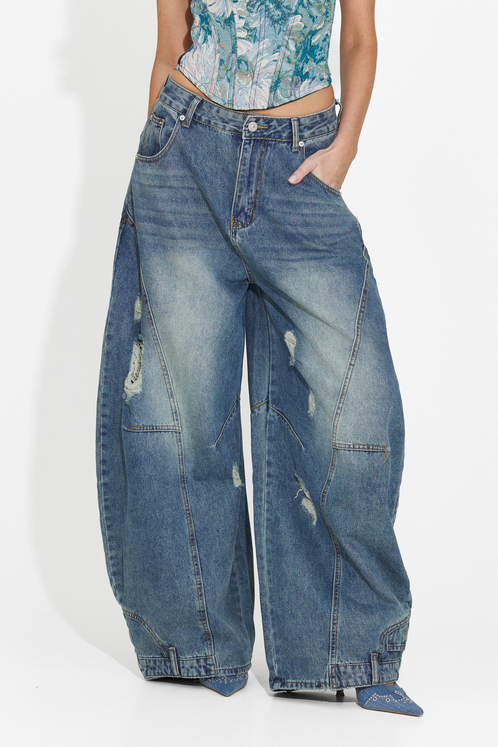 Jeans donna casual blu scuro Renelia Bogas
