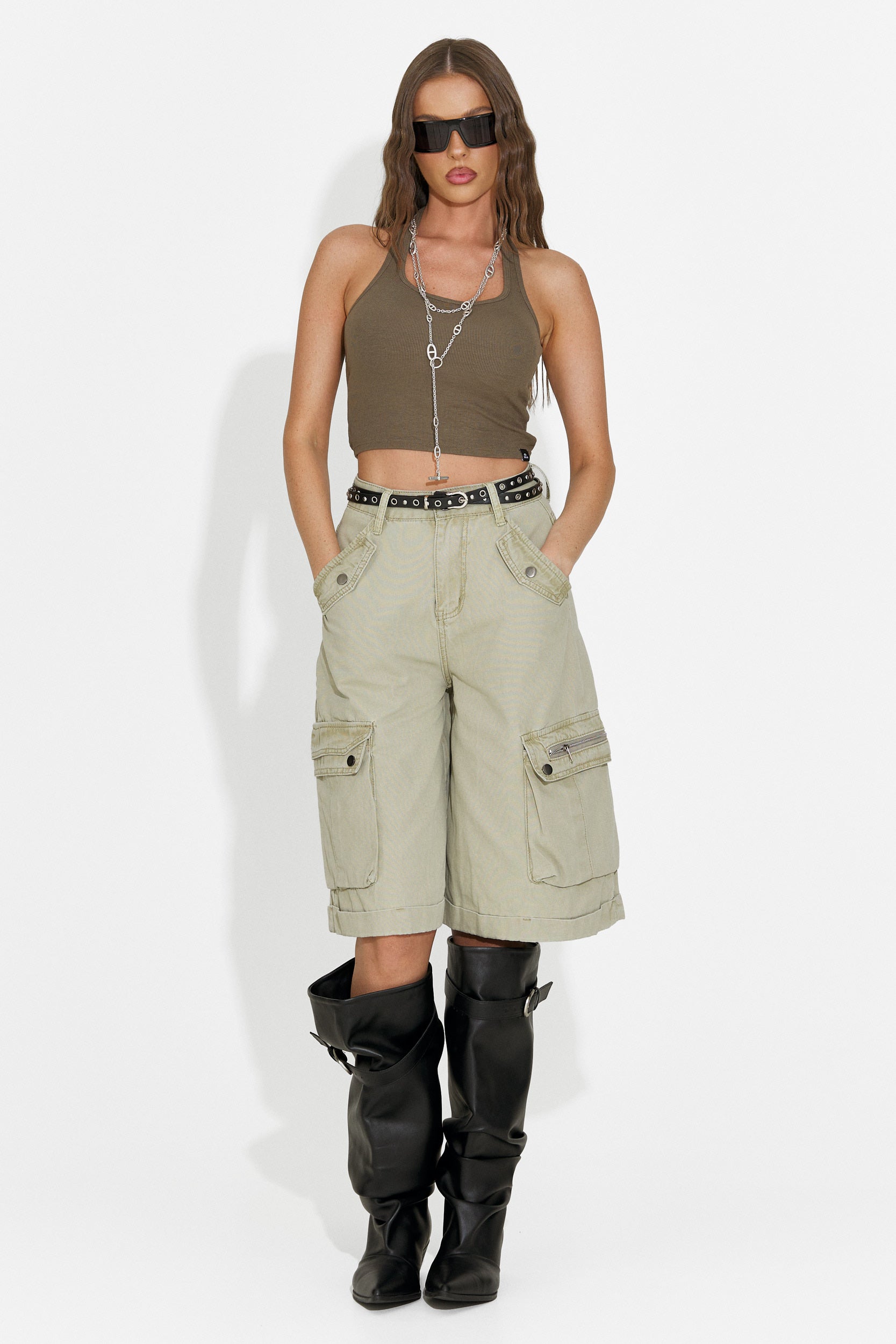 Jeans Casual Khaki da Donna di Yulanda Bogas