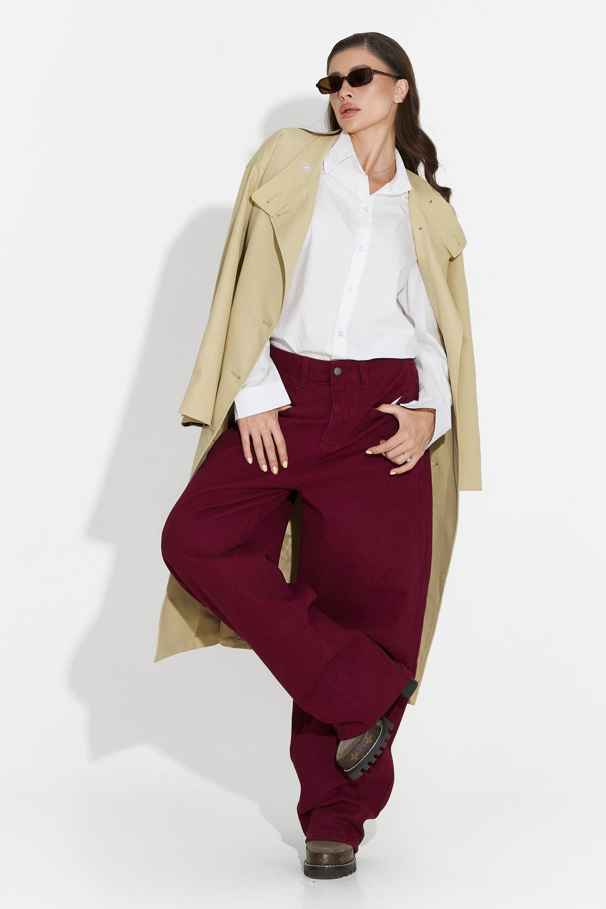 Jeans casual bordeaux da donna Jacklyn Bogas