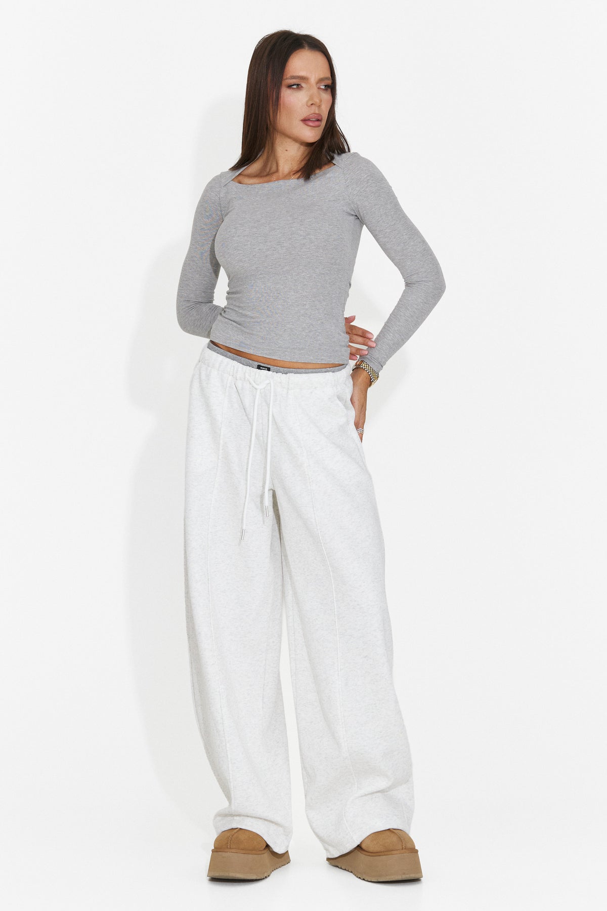 Bluza casual gri Hyznira Bogas