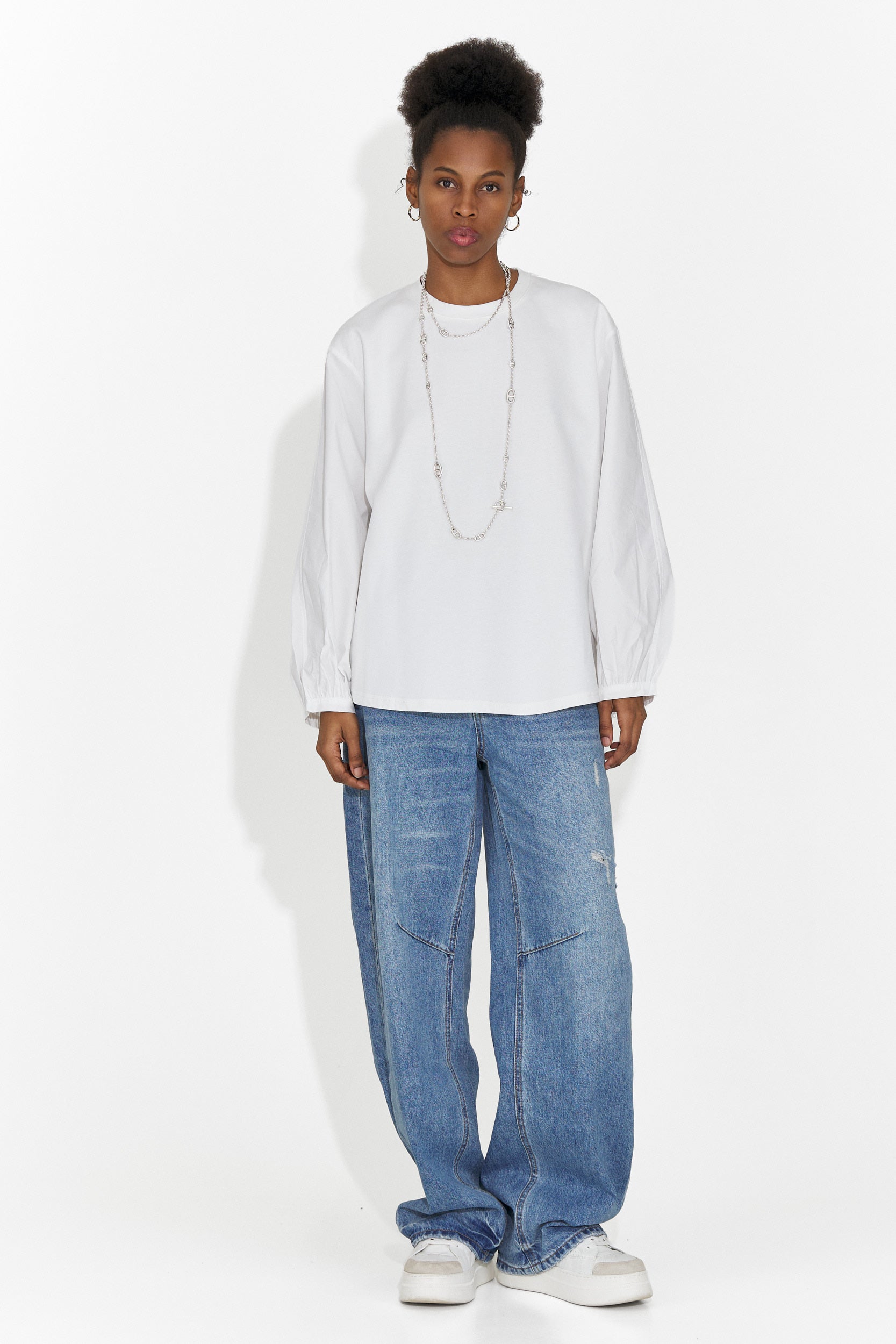 Blusa Casual Bianca da Donna di Sheiva Bogas