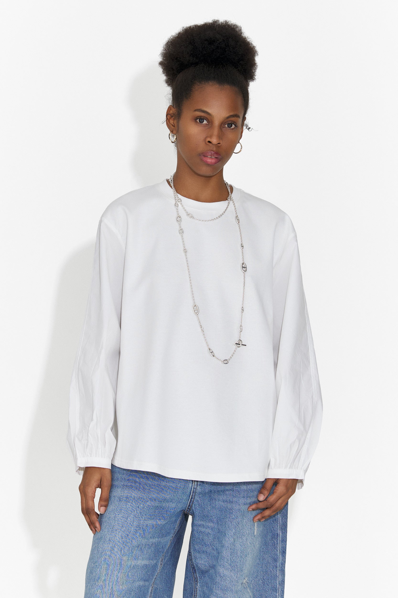 Blusa Casual Bianca da Donna di Sheiva Bogas