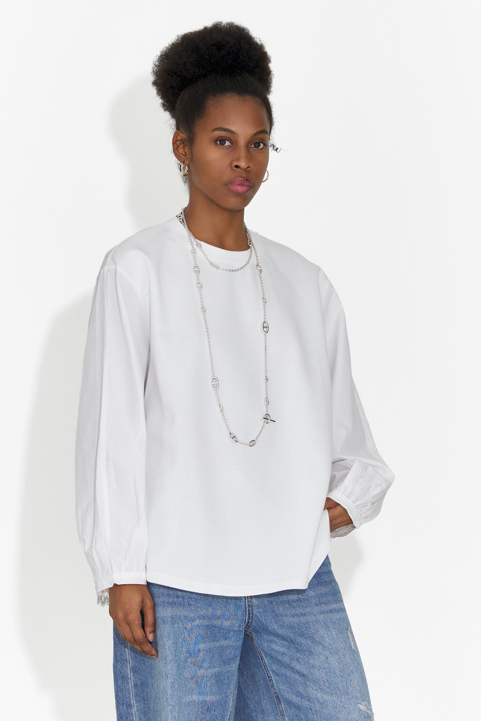 Blusa Casual Bianca da Donna di Sheiva Bogas