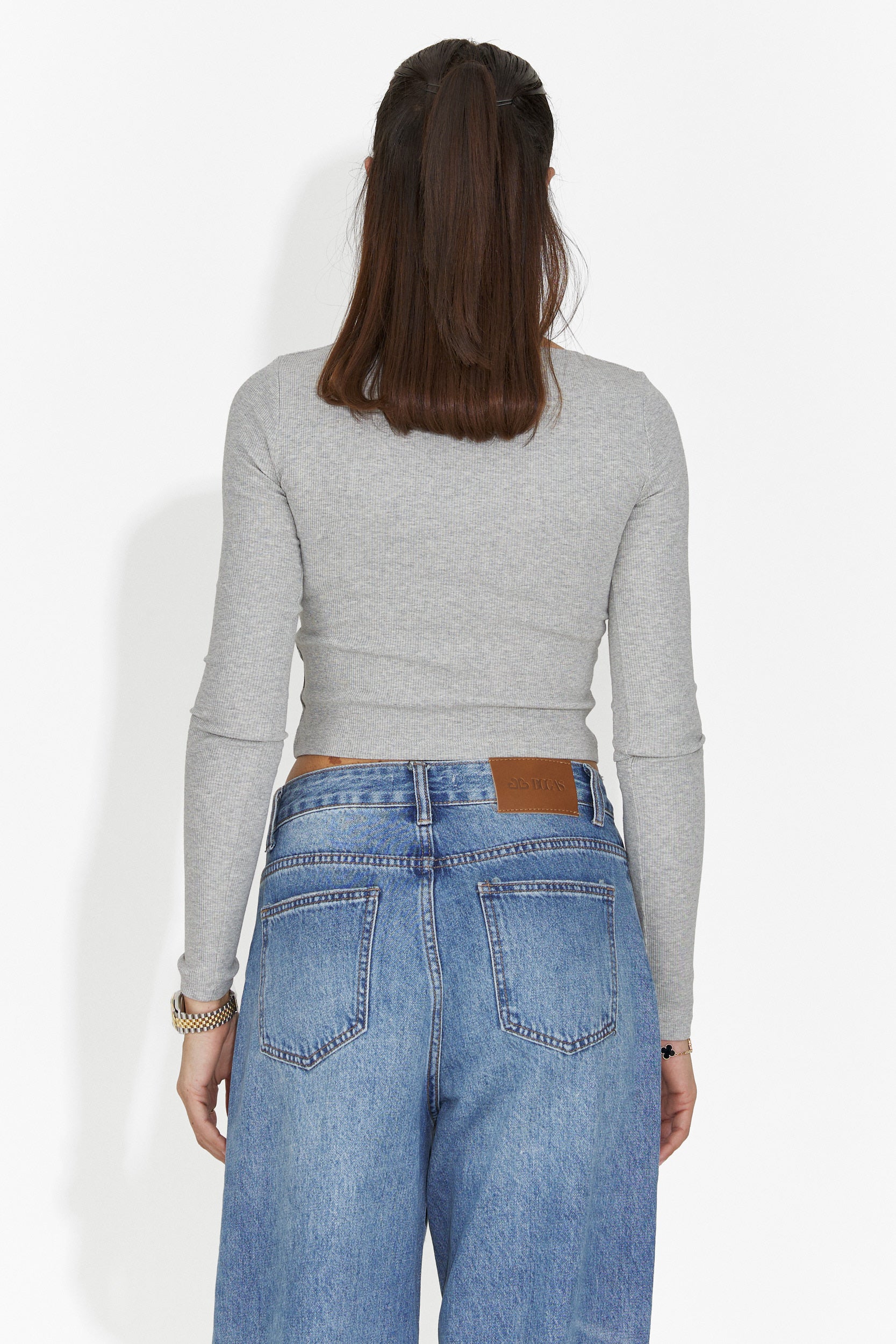 Blusa Casual Grigia da Donna di Dariana Bogas