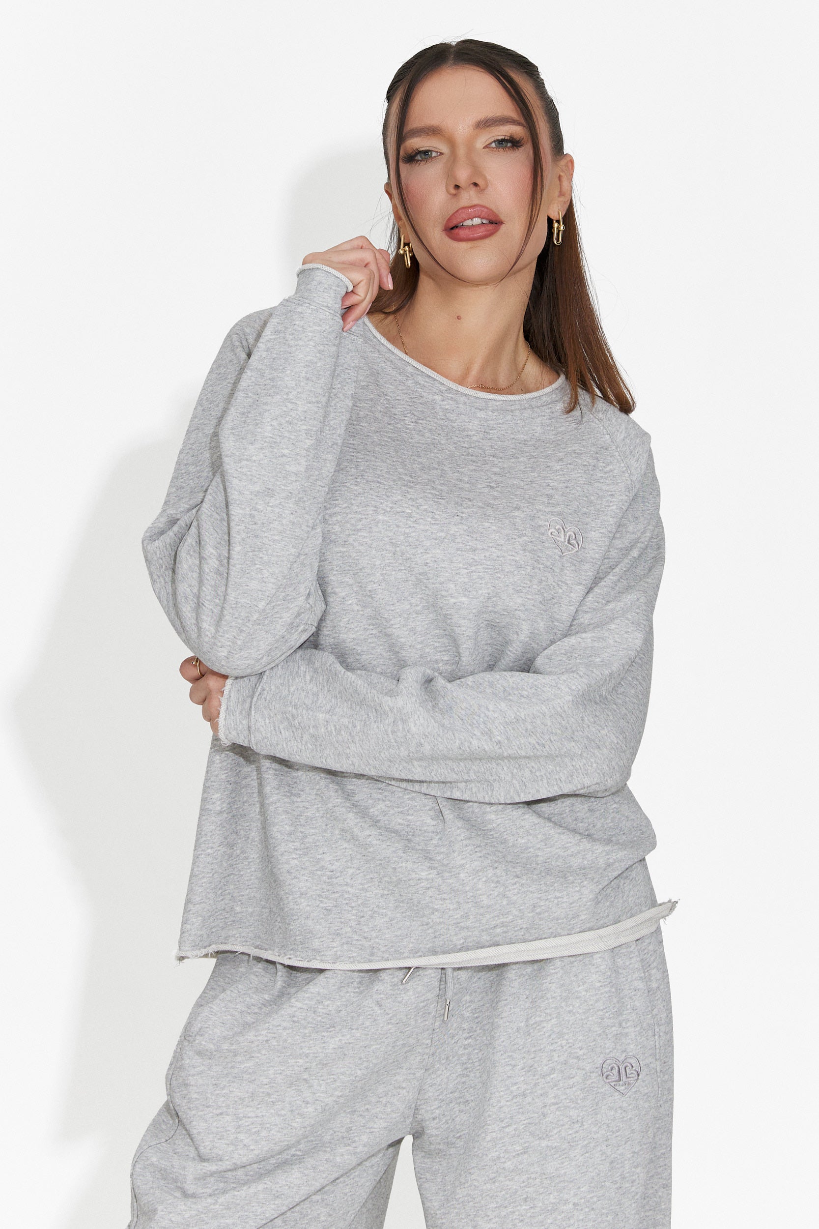Blusa casual da donna grigia Kapia Bogas