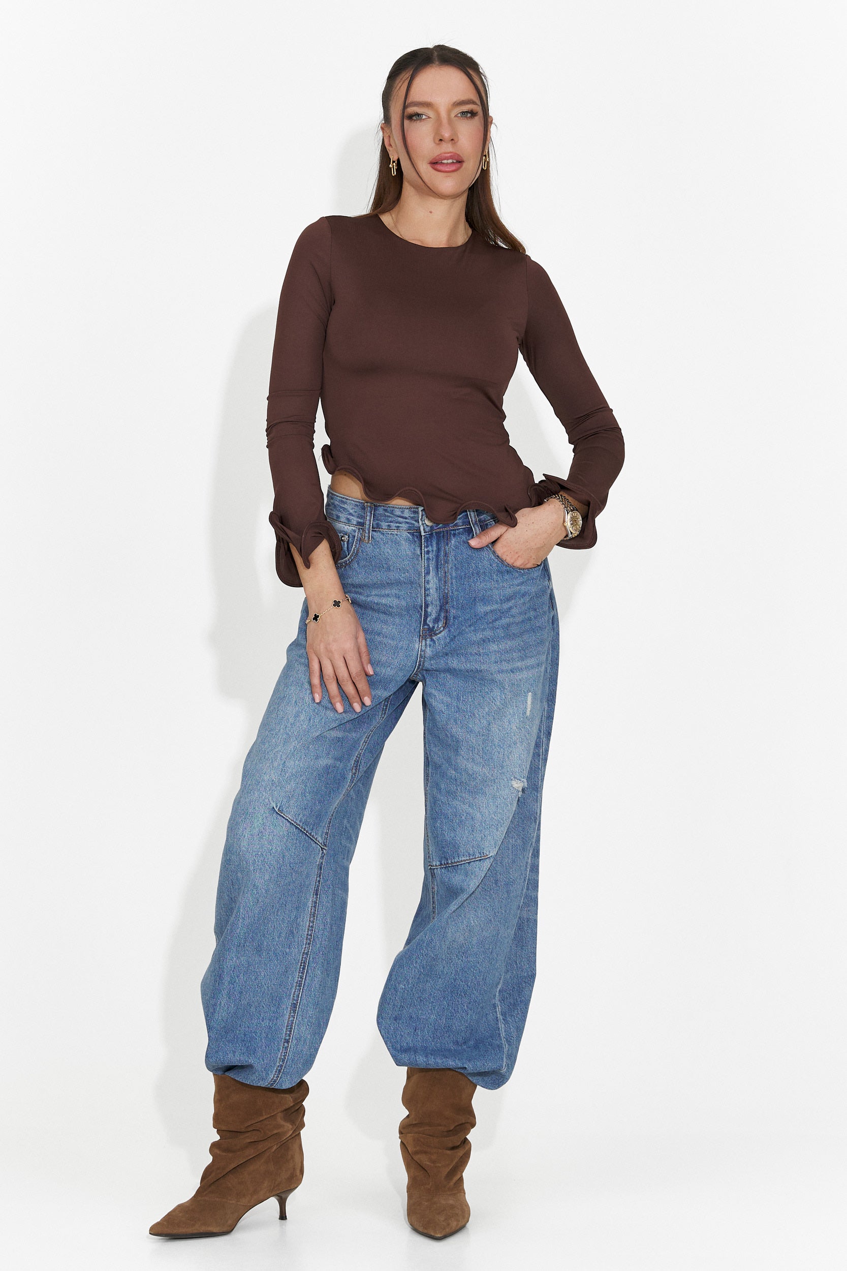 Camicetta marrone casual per donne Enisea Bogas