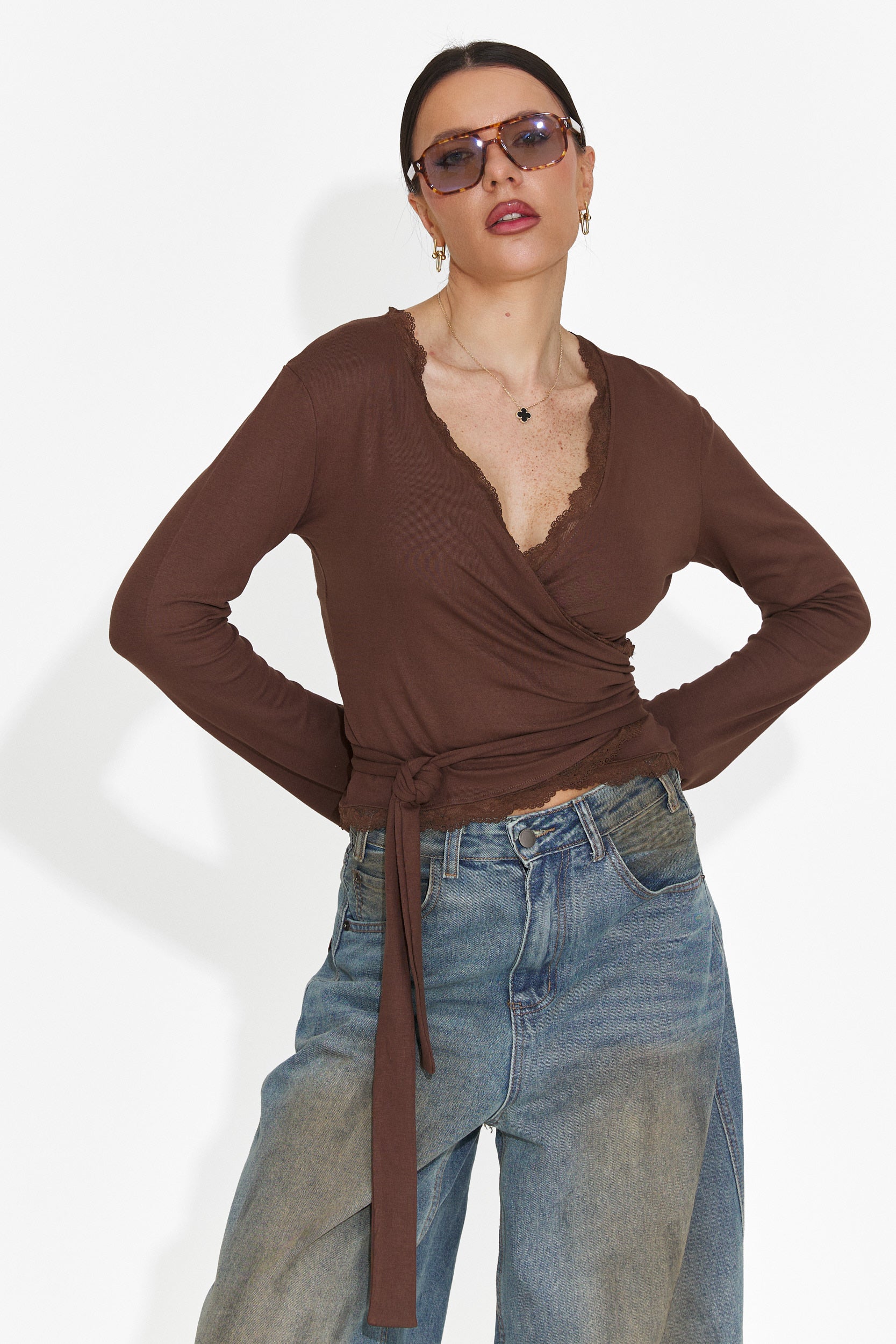 Camicetta Marrone Casual da Donna di Zaneta Bogas