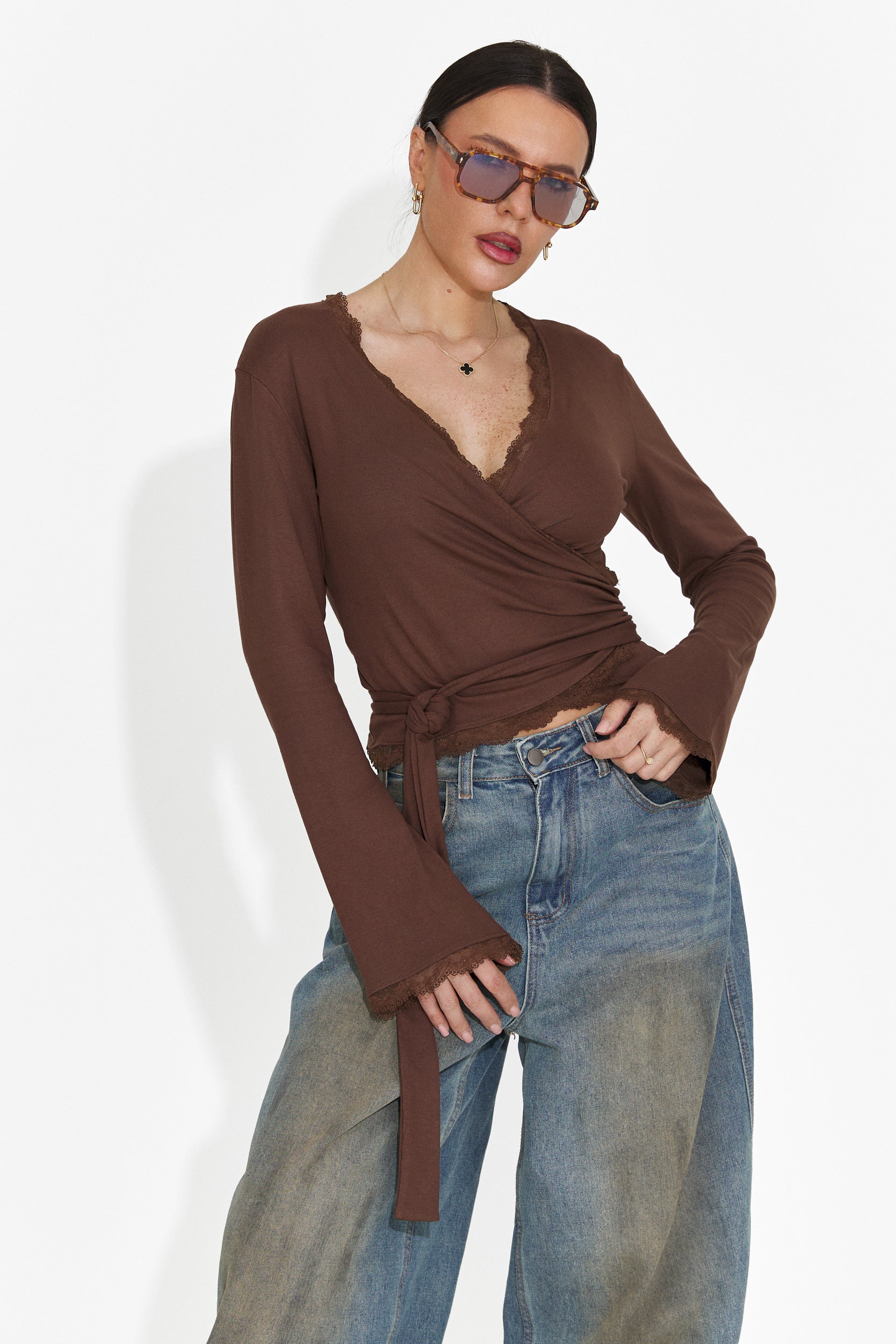 Camicetta Marrone Casual da Donna di Zaneta Bogas