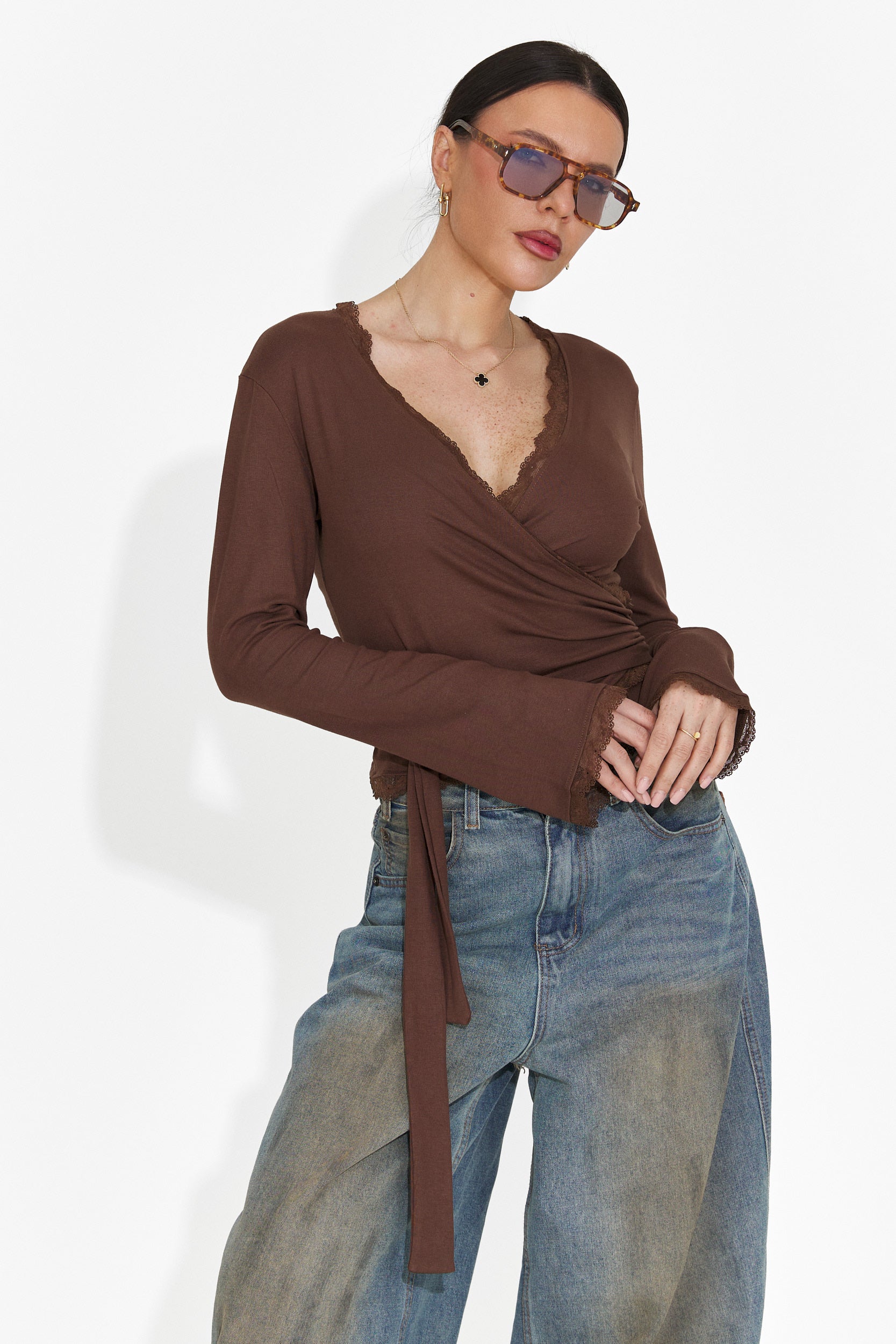 Camicetta Marrone Casual da Donna di Zaneta Bogas