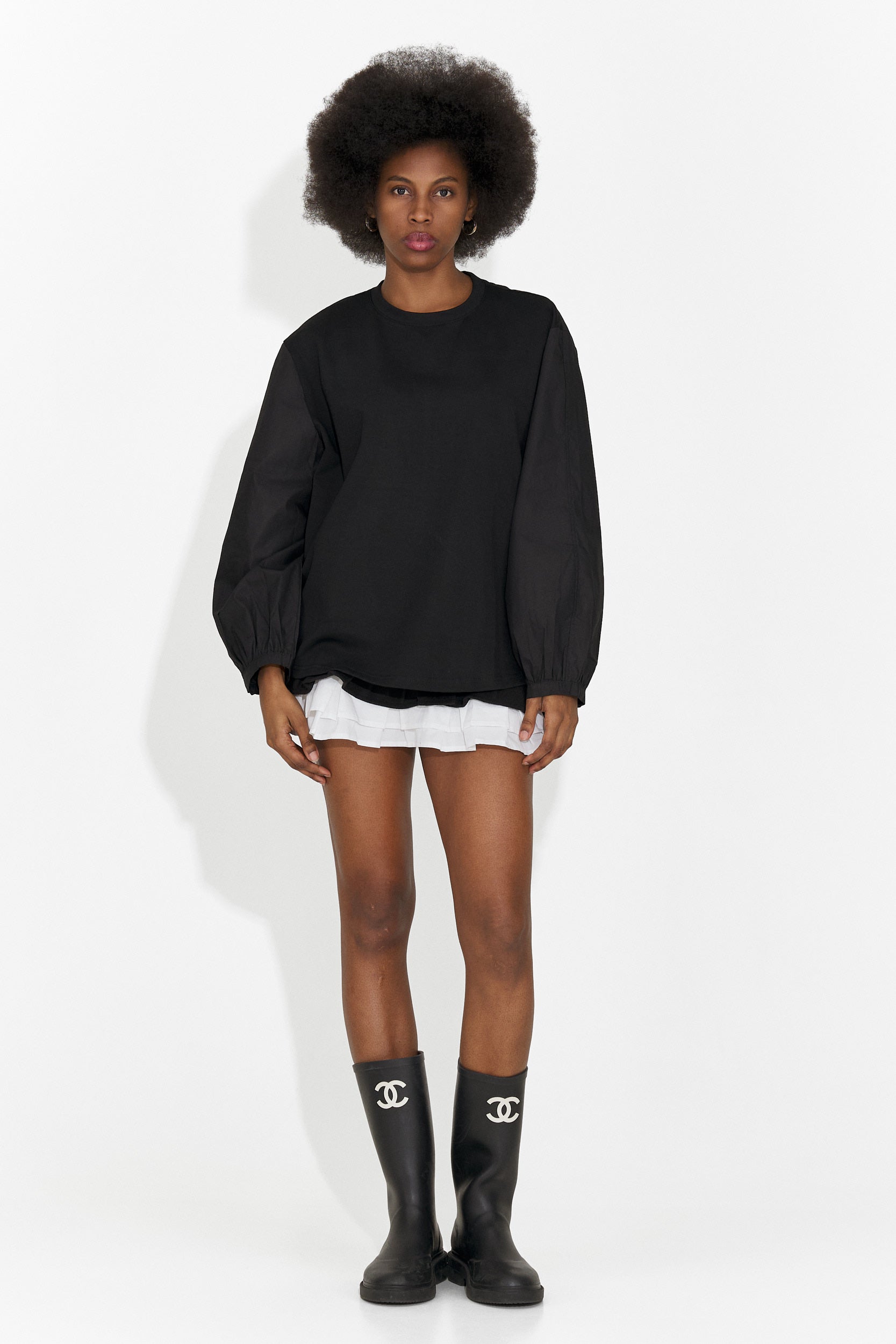 Blusa Casual Nera da Donna di Sheiva Bogas