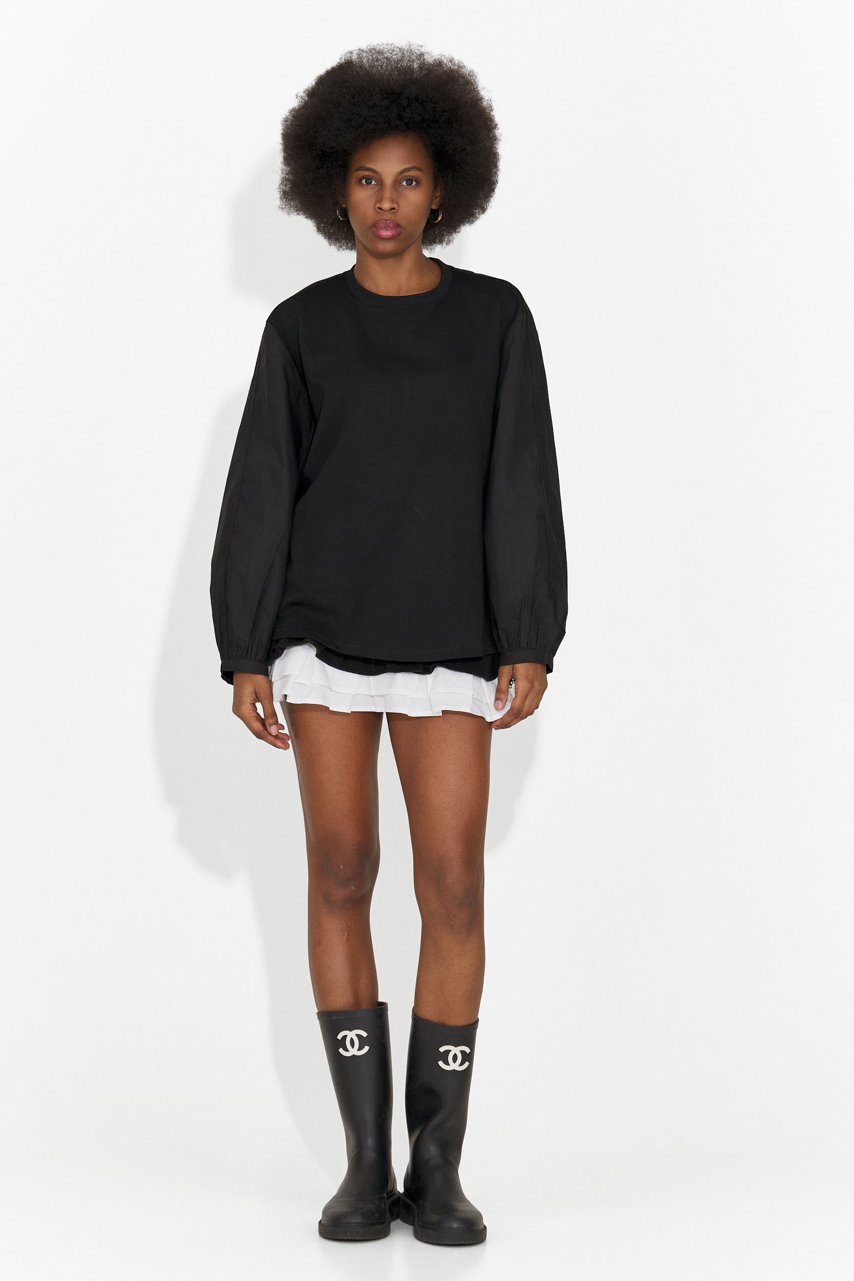 Blusa Casual Nera da Donna di Sheiva Bogas