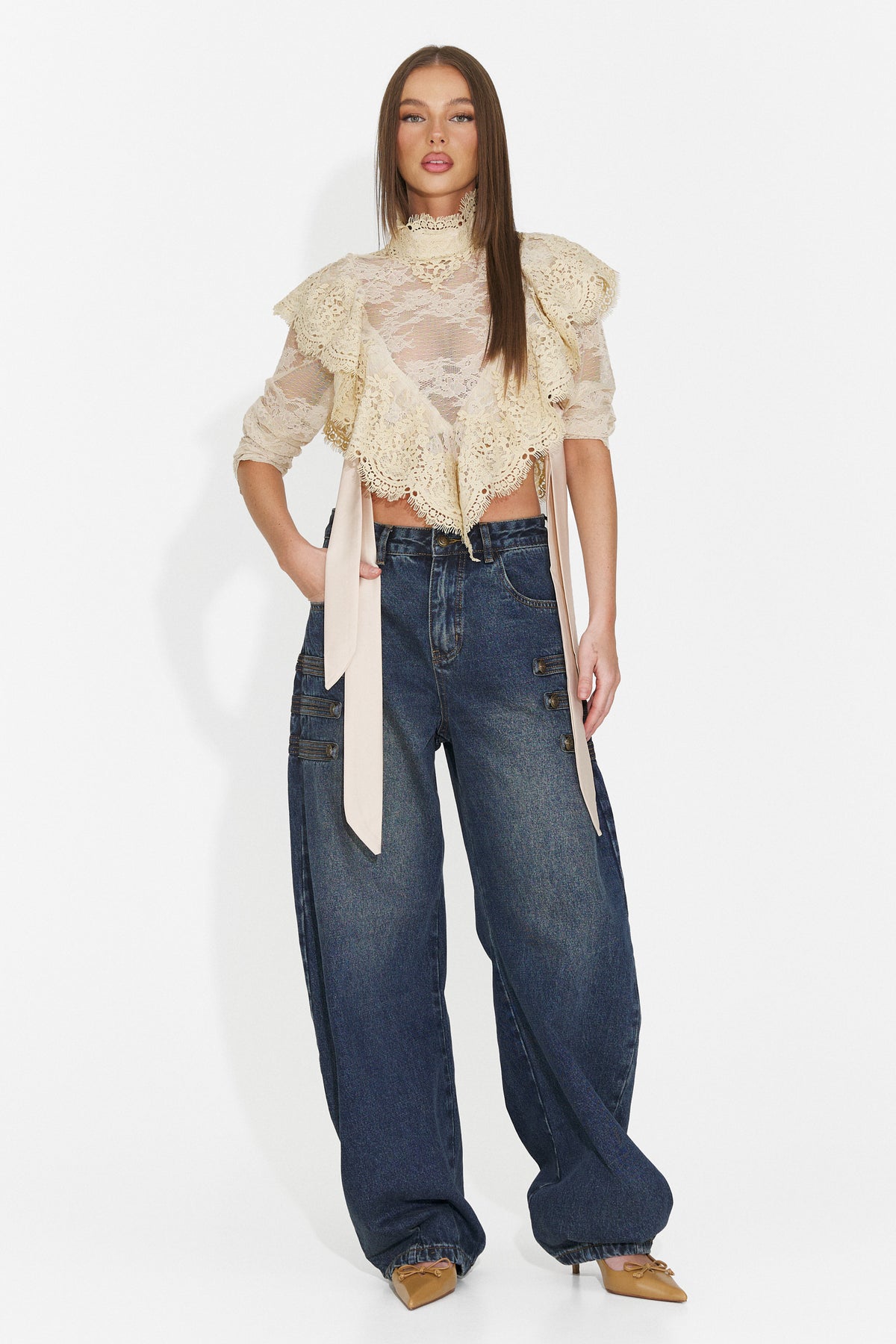 Bluza eleganta bej Glusiraura Bogas